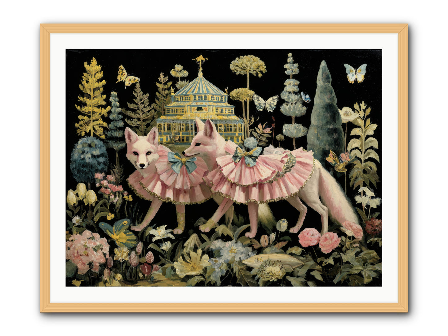 Petal Drift -- Framed Print - Natural 40x30
