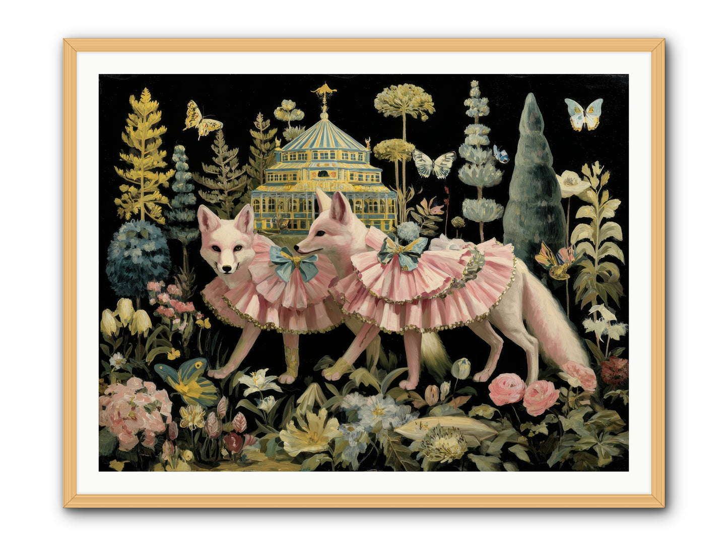 Petal Drift -- Framed Print - Natural 48x36