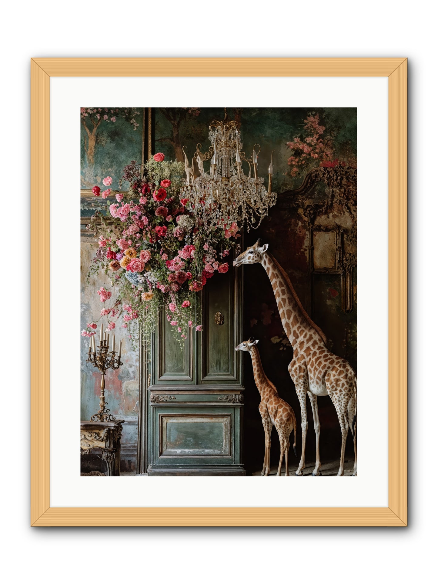 Petal Epicureans -- Framed Print - Natural 18x24