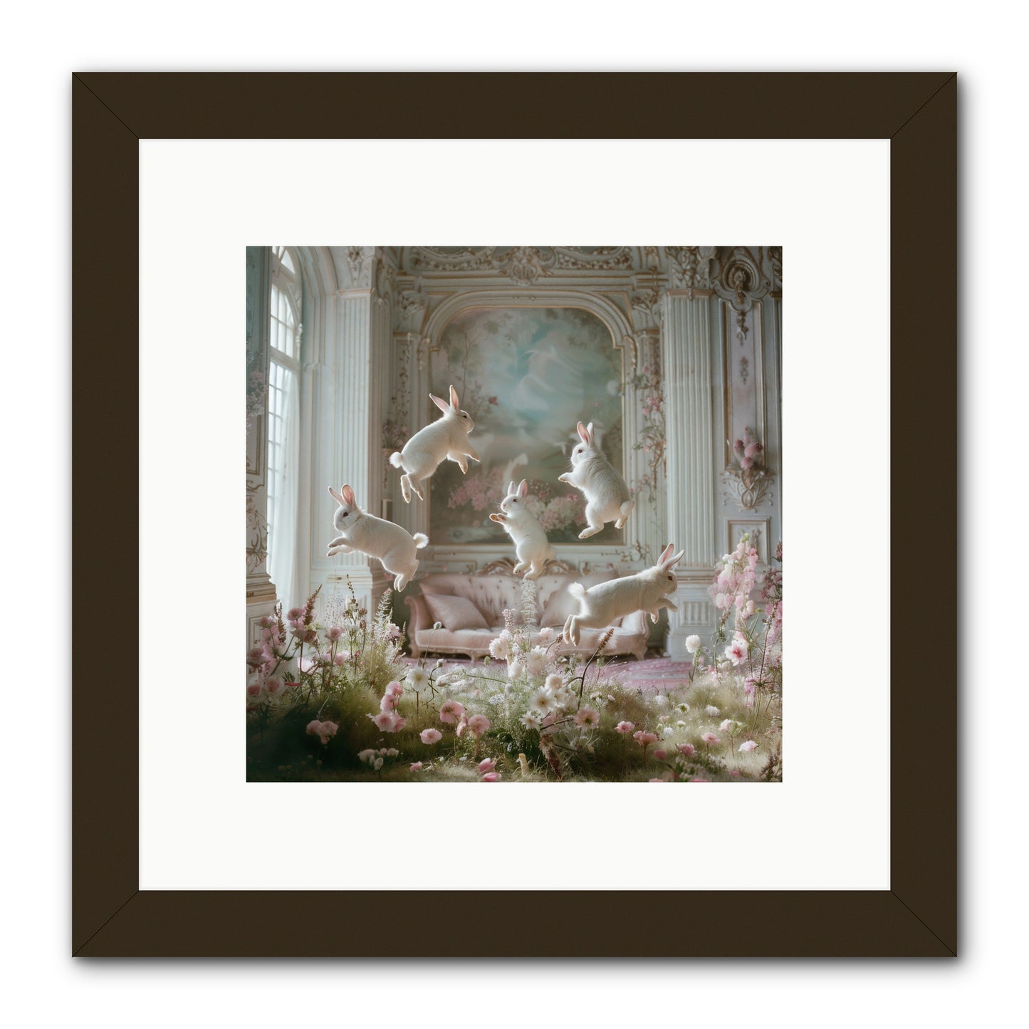 Petal Pirouette -- Framed Print - Black 10x10