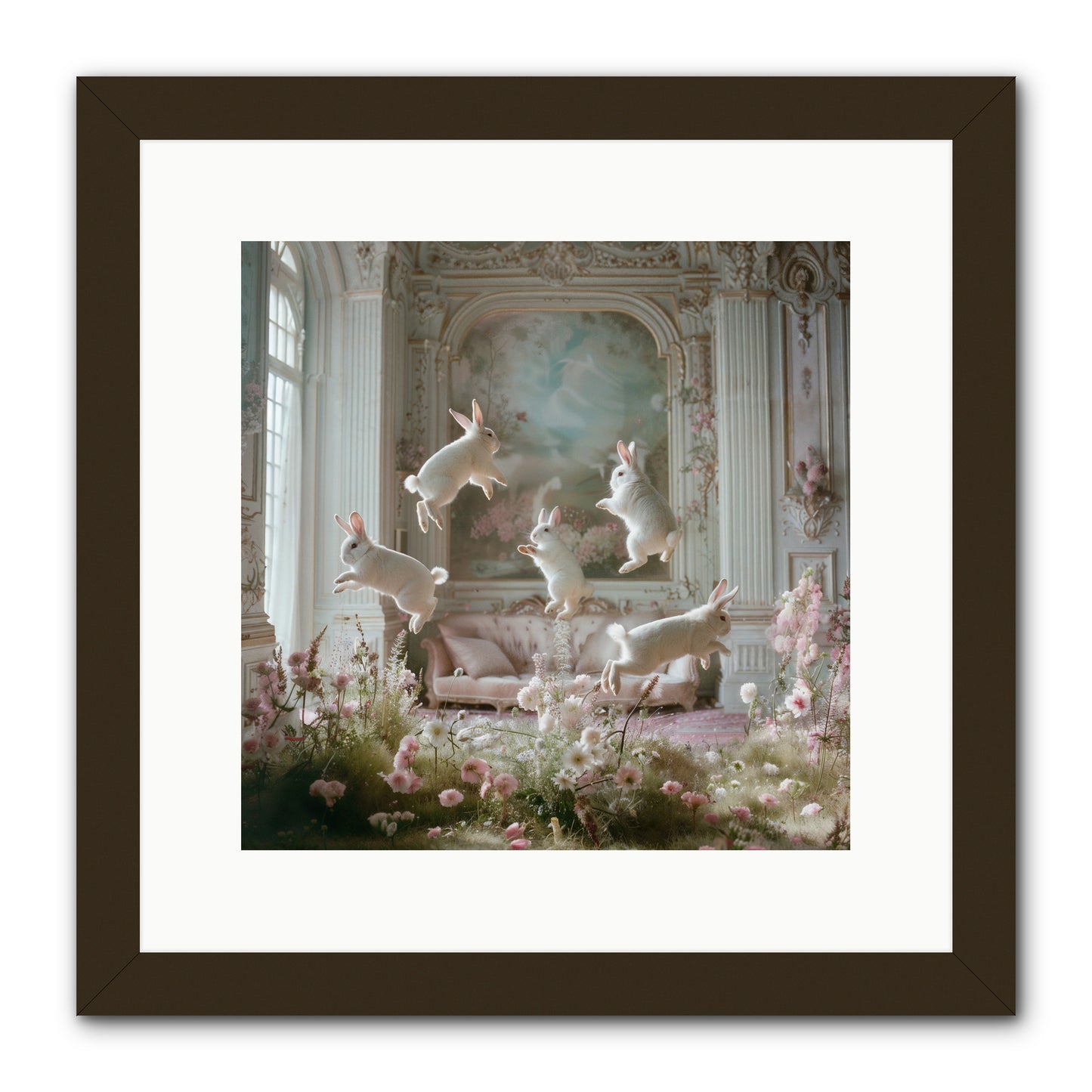 Petal Pirouette -- Framed Print - Black 12x12