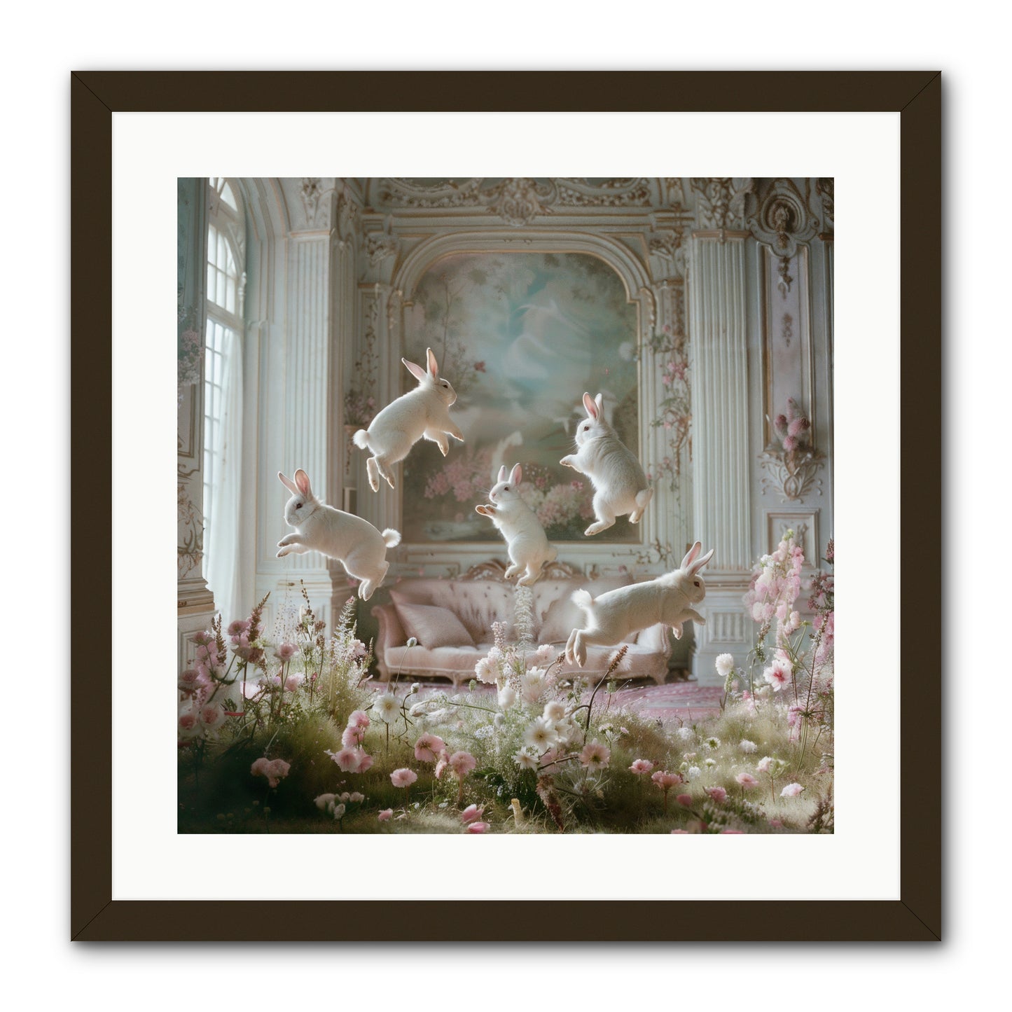 Petal Pirouette -- Framed Print - Black 20x20