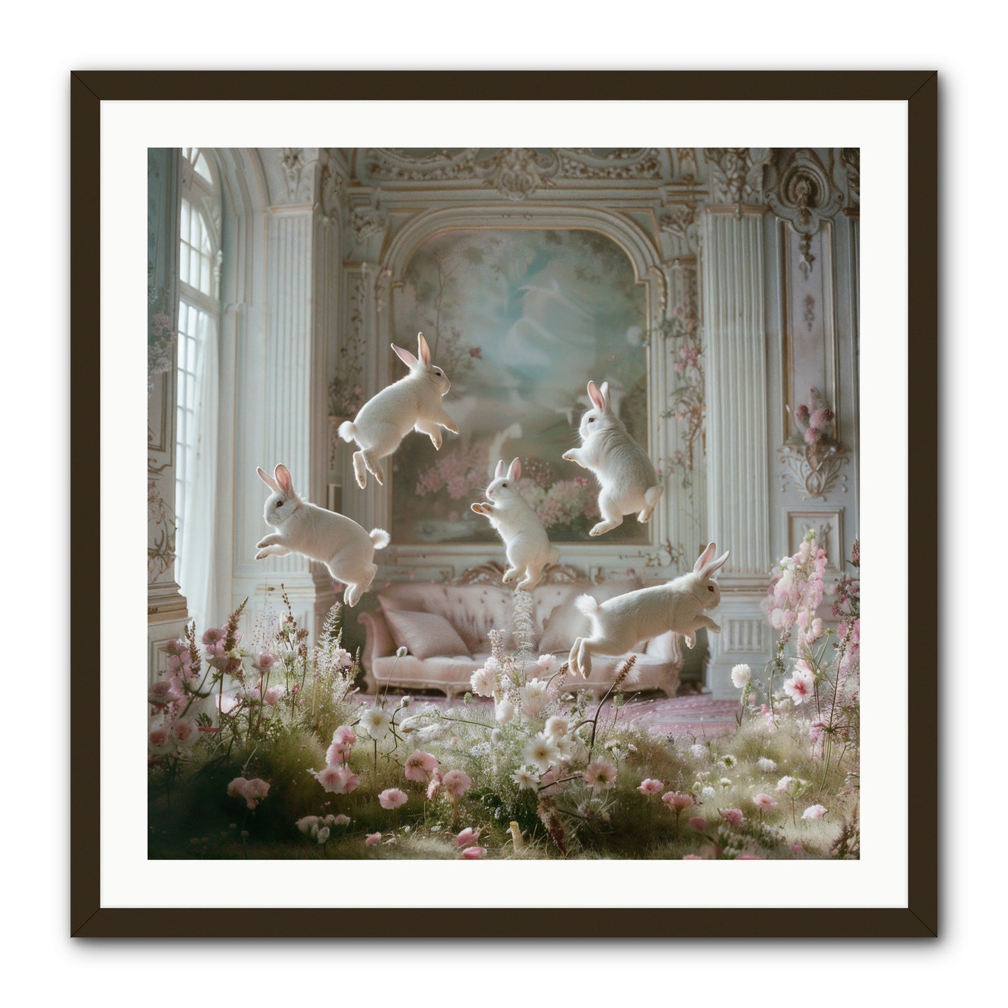 Petal Pirouette -- Framed Print - Black 30x30