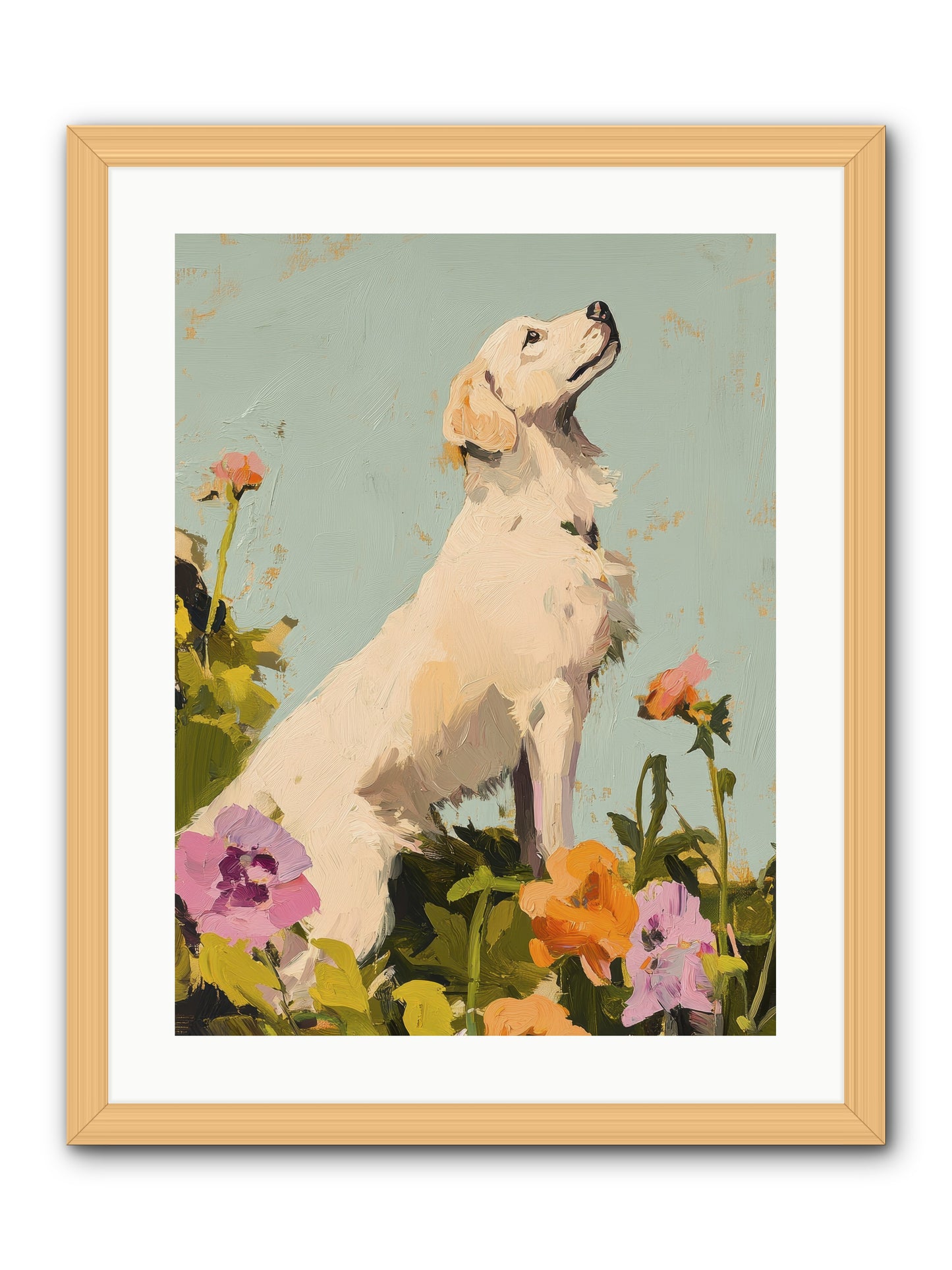 Petal Promenade -- Framed Print - Natural 18x24