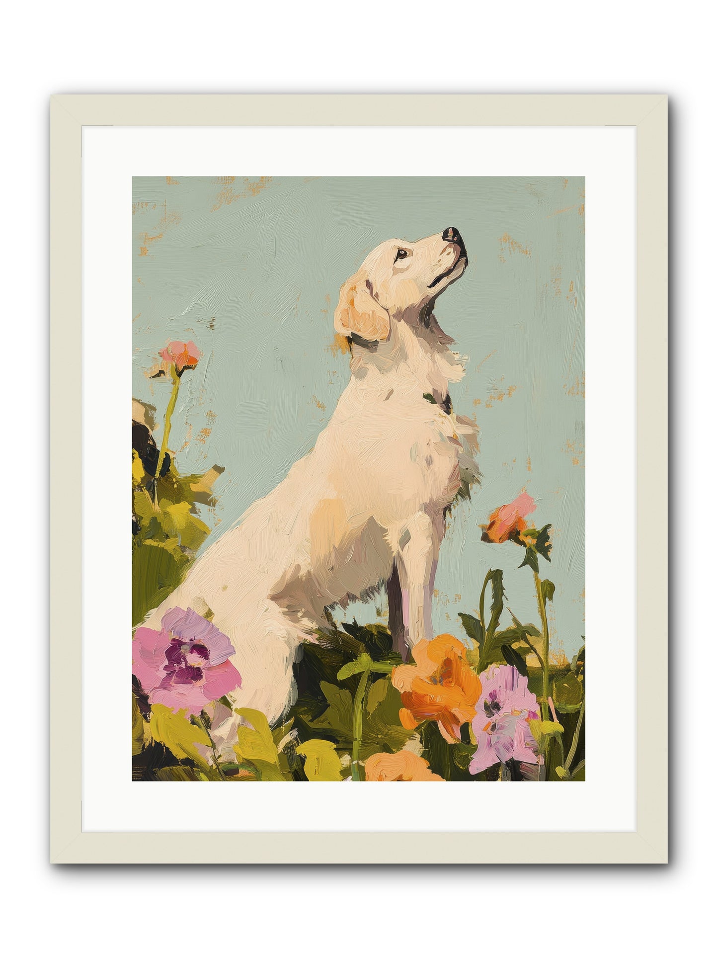 Petal Promenade -- Framed Print - White 18x24