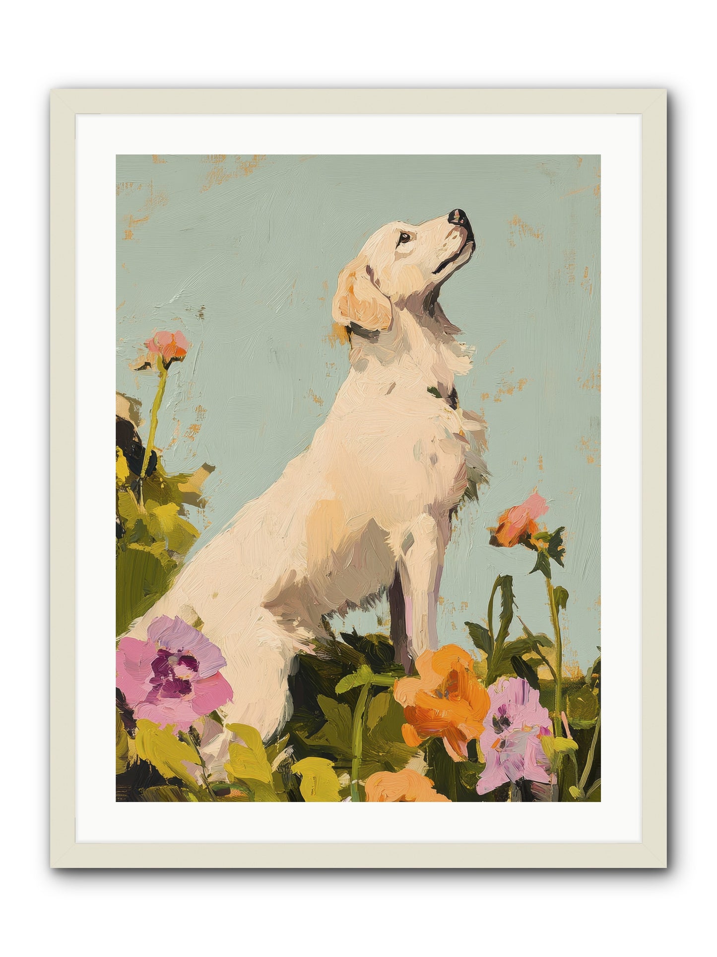 Petal Promenade -- Framed Print - White 24x32