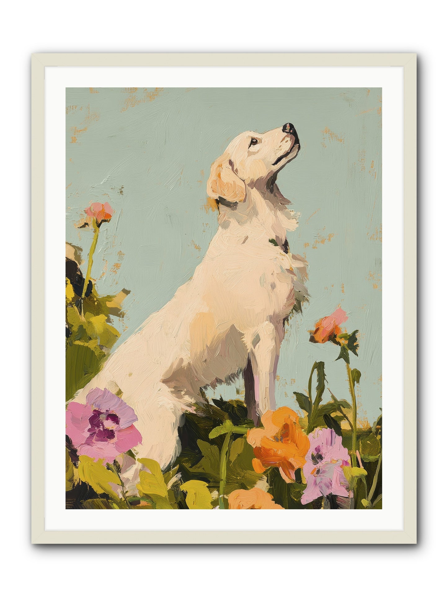 Petal Promenade -- Framed Print - White 30x40