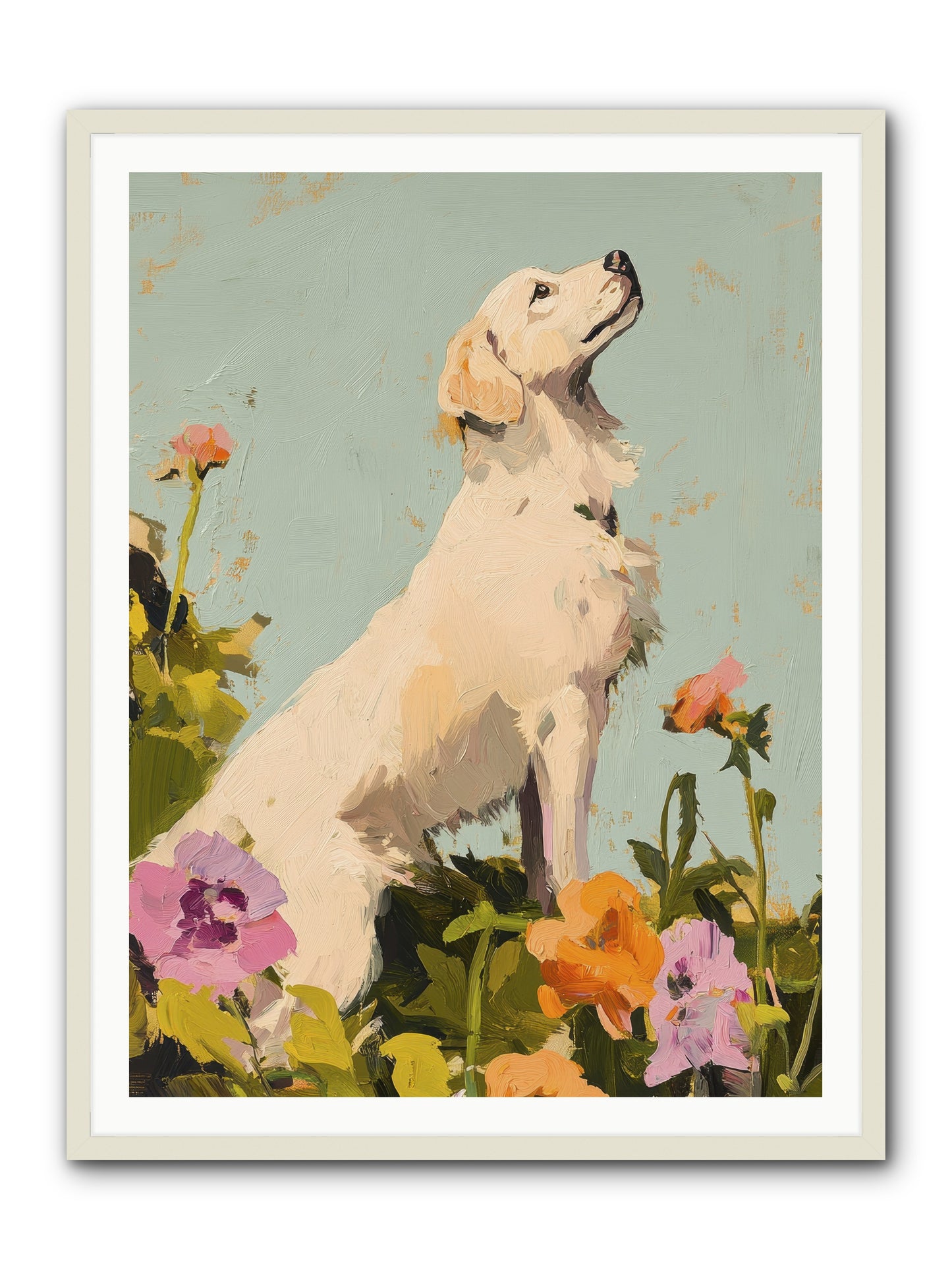 Petal Promenade -- Framed Print - White 36x48