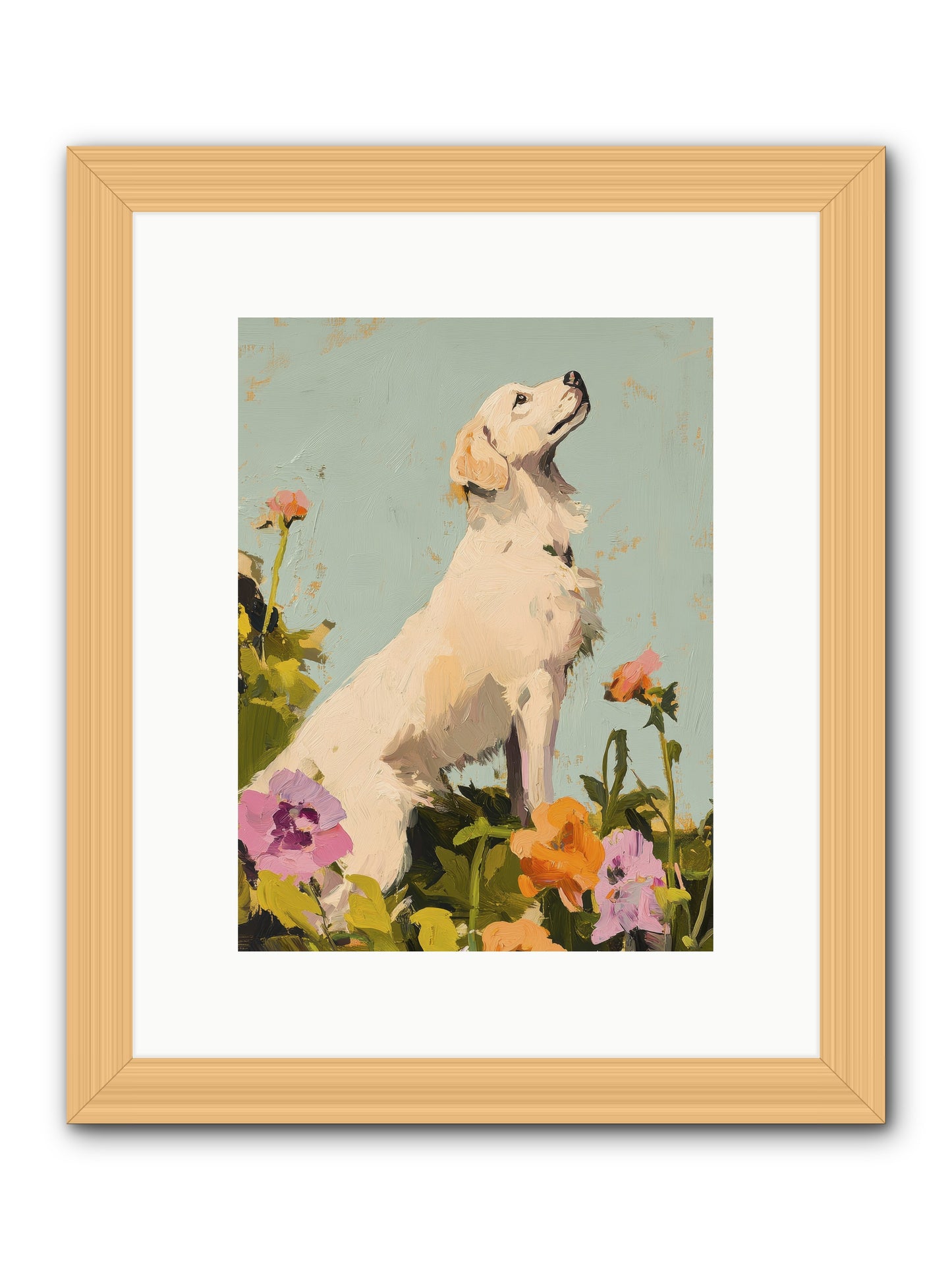 Petal Promenade -- Framed Print - Natural 9x12