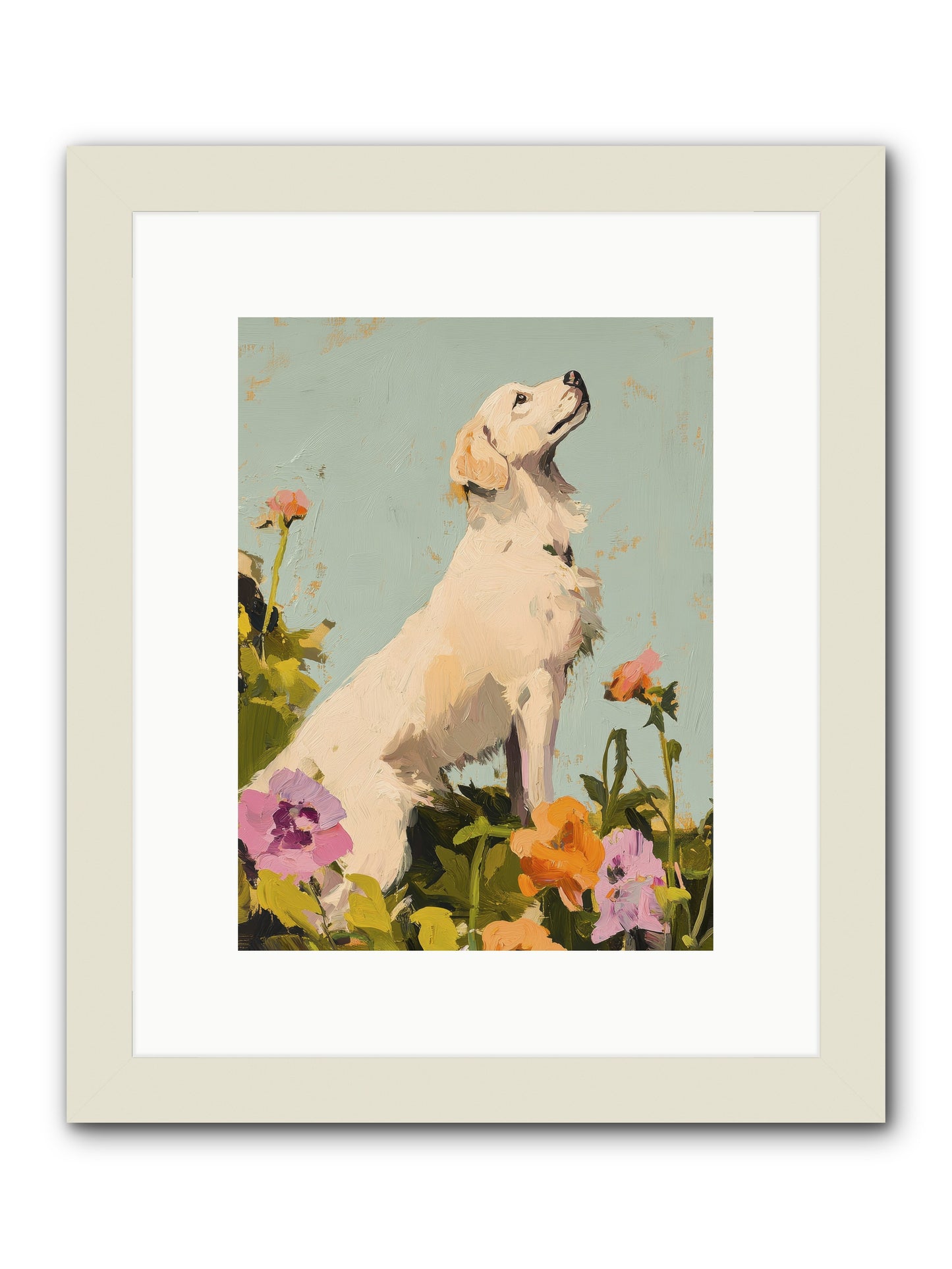 Petal Promenade -- Framed Print - White 9x12
