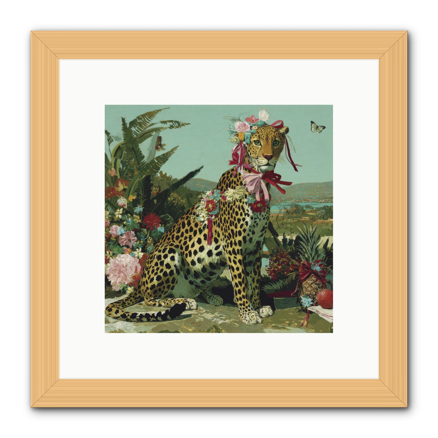 Petals Falling in Silence -- Framed Print - Natural 10x10