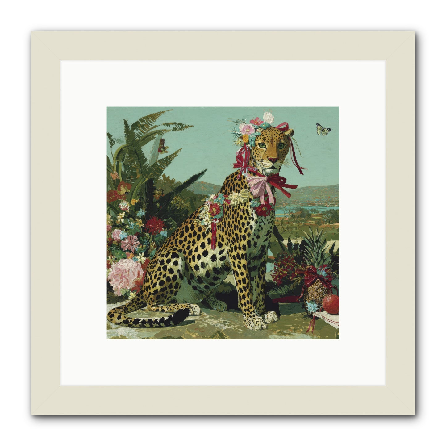 Petals Falling in Silence -- Framed Print - White 10x10
