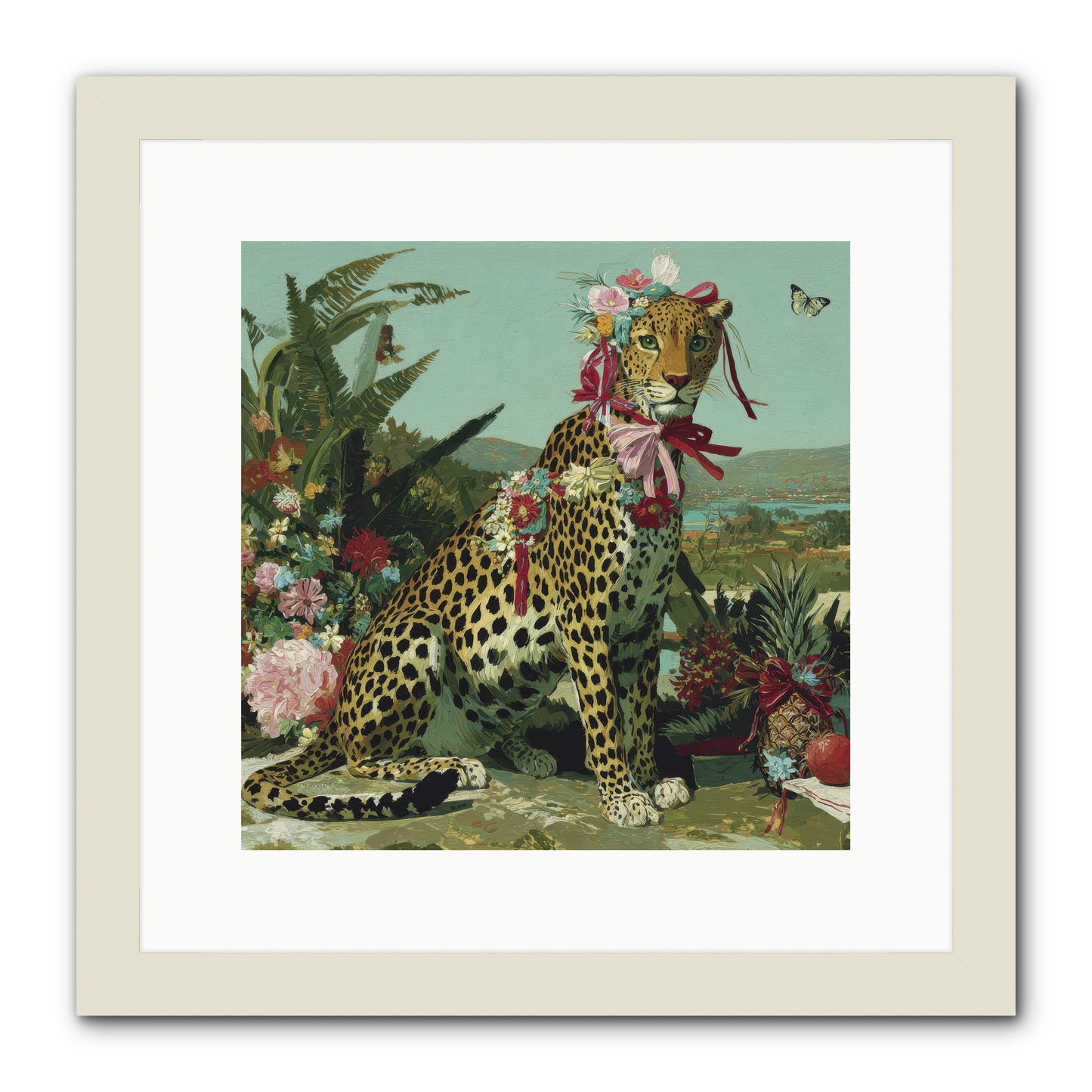 Petals Falling in Silence -- Framed Print - White 12x12