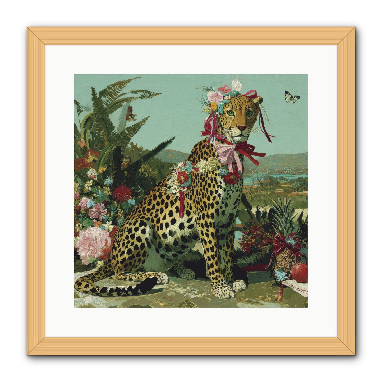 Petals Falling in Silence -- Framed Print - Natural 16x16
