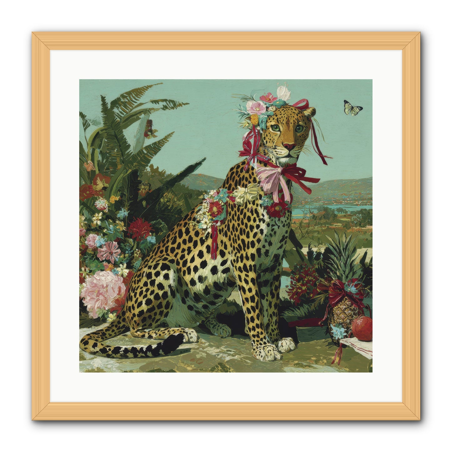 Petals Falling in Silence -- Framed Print - Natural 20x20