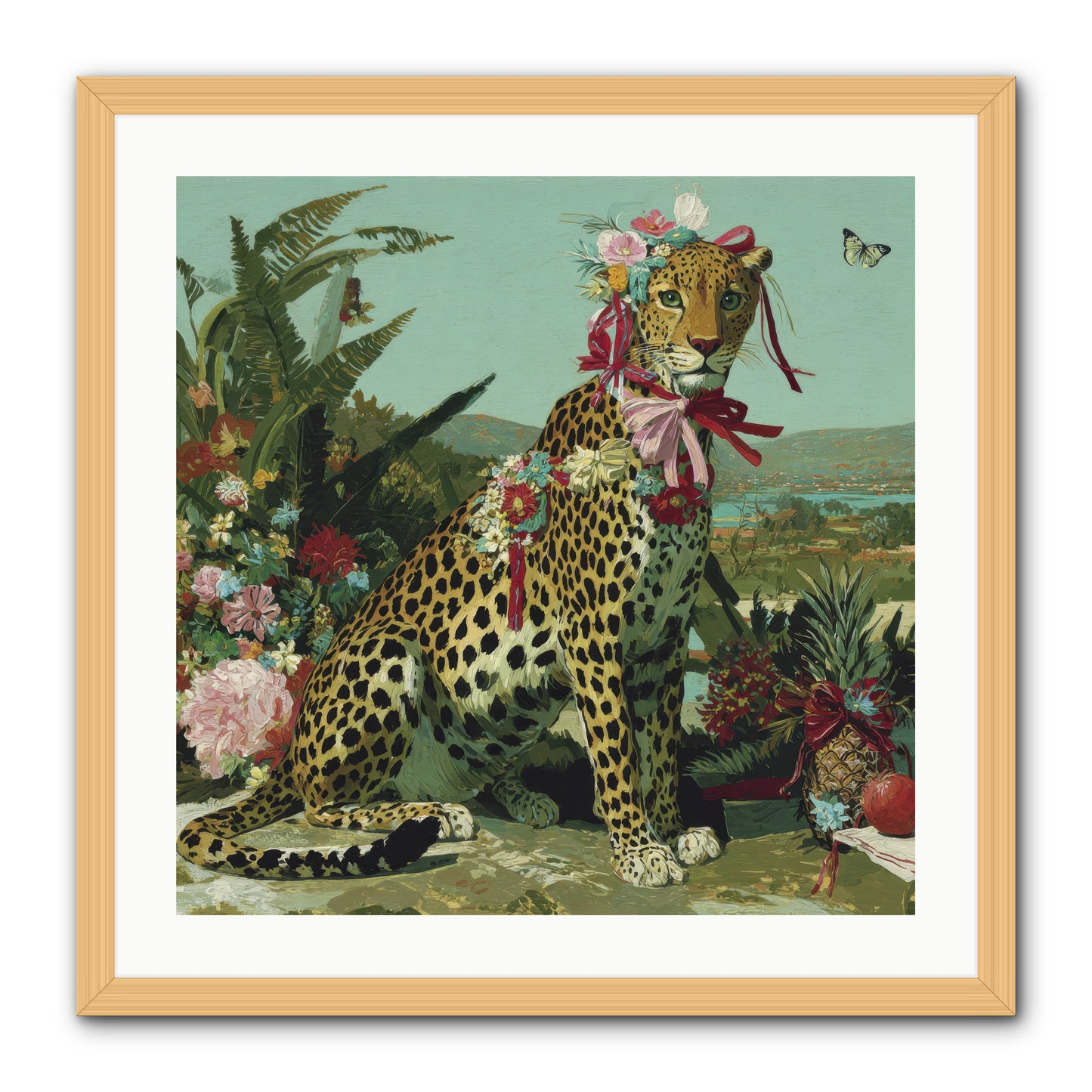 Petals Falling in Silence -- Framed Print - Natural 24x24