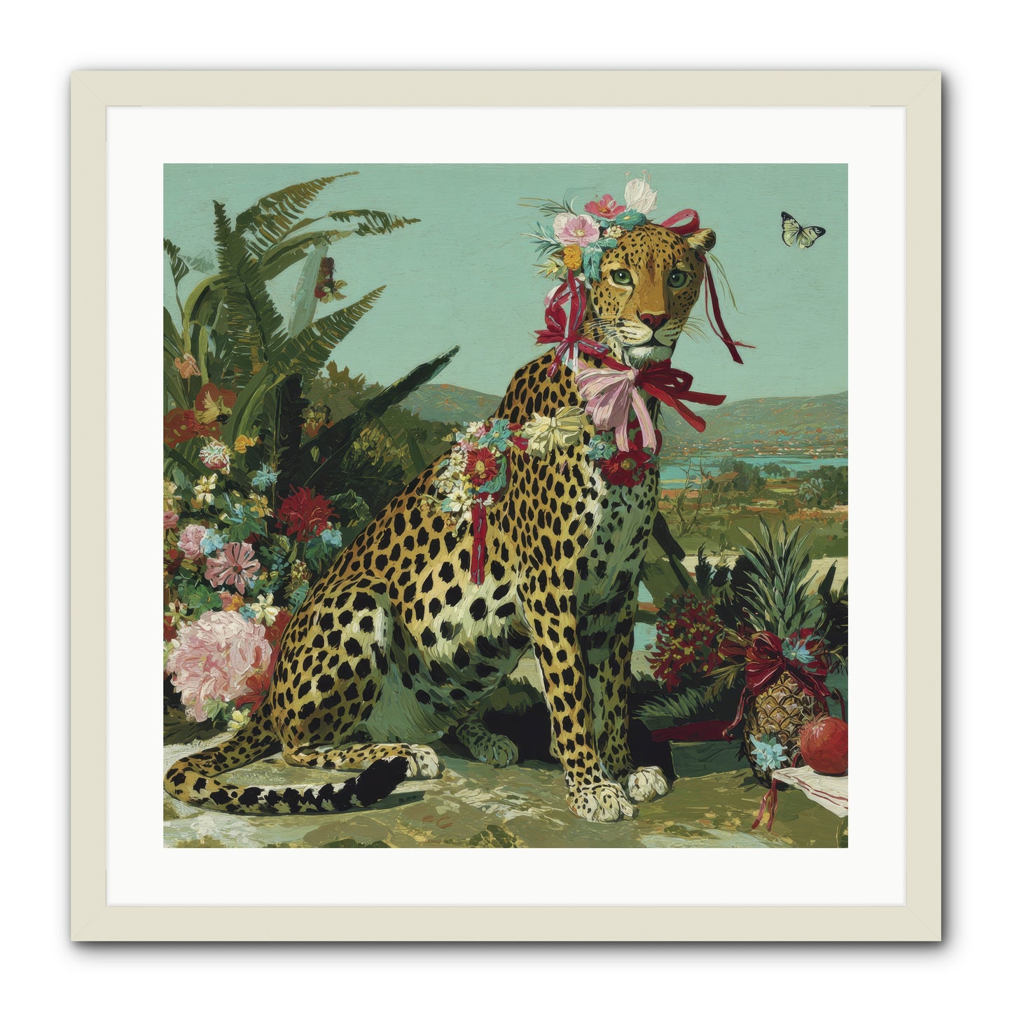 Petals Falling in Silence -- Framed Print - White 24x24
