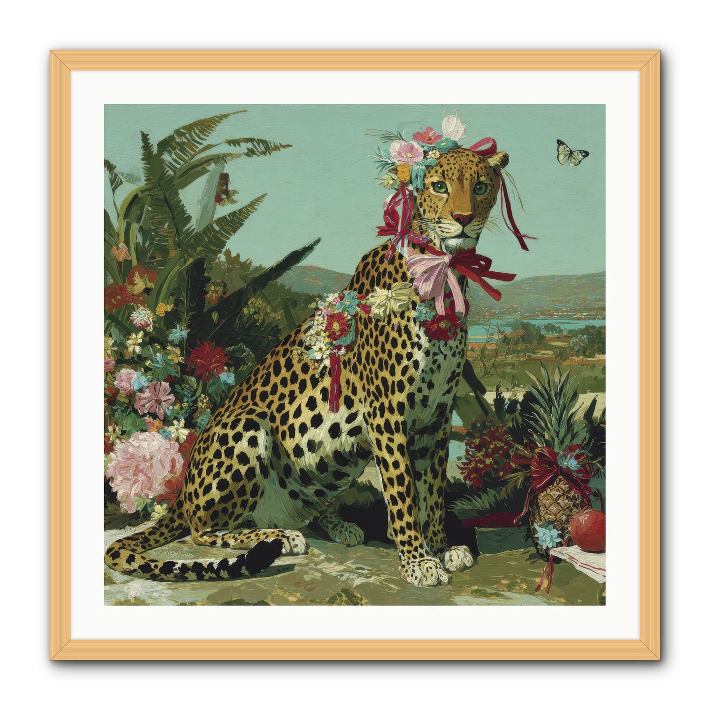 Petals Falling in Silence -- Framed Print - Natural 30x30