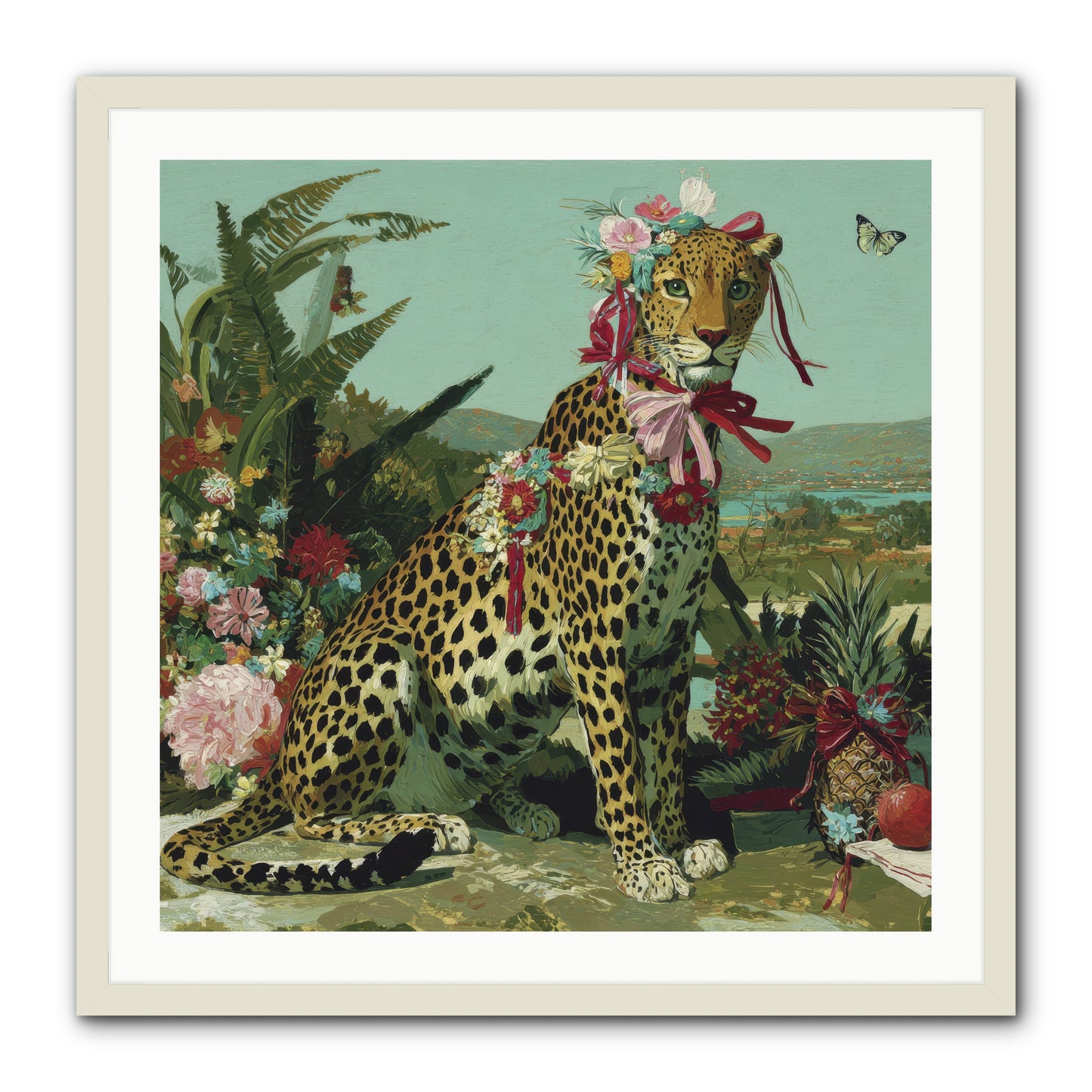 Petals Falling in Silence -- Framed Print - White 30x30