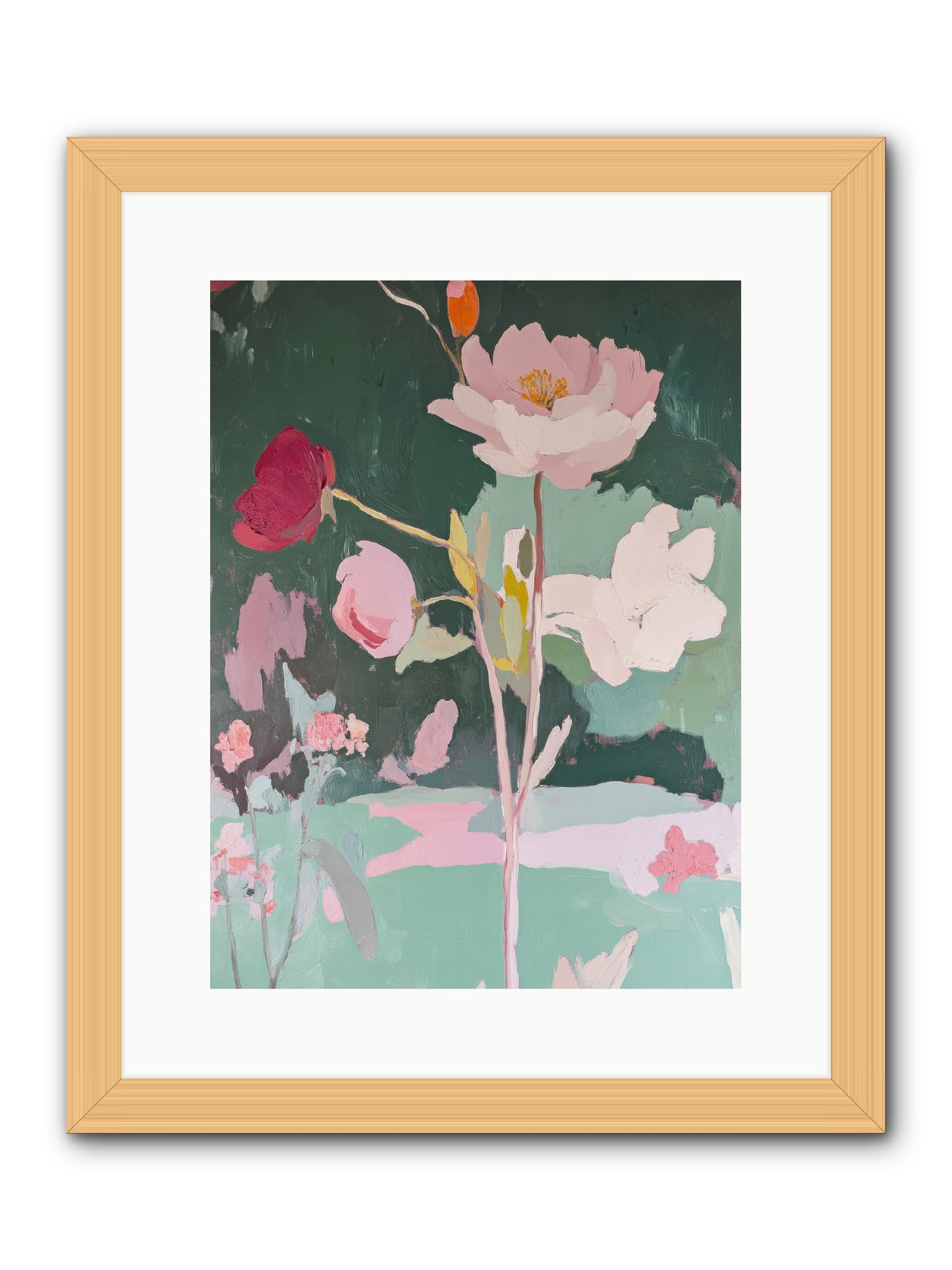 Petals In Pirouette -- Framed Print - Natural 12x16