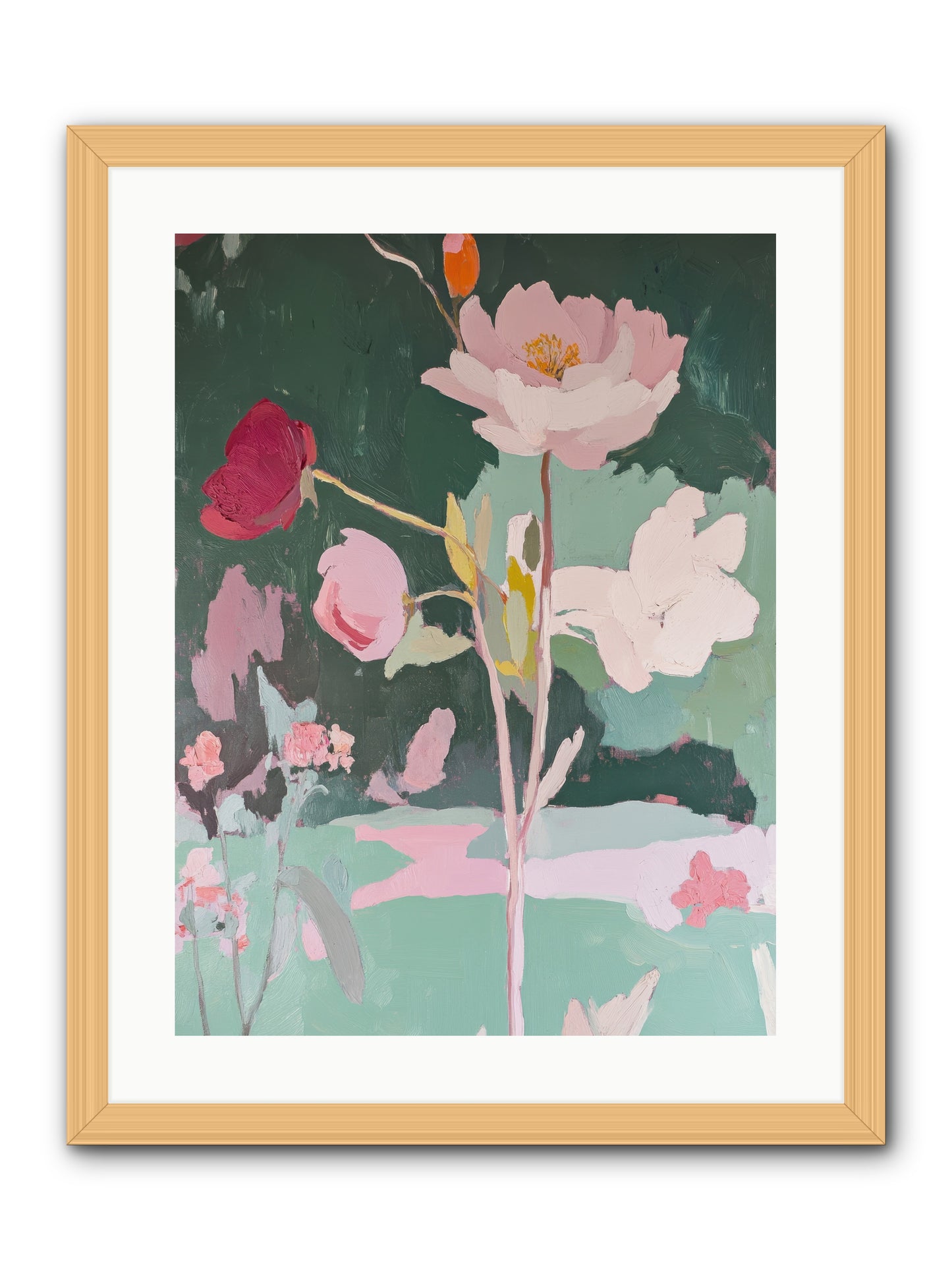 Petals In Pirouette -- Framed Print - Natural 18x24