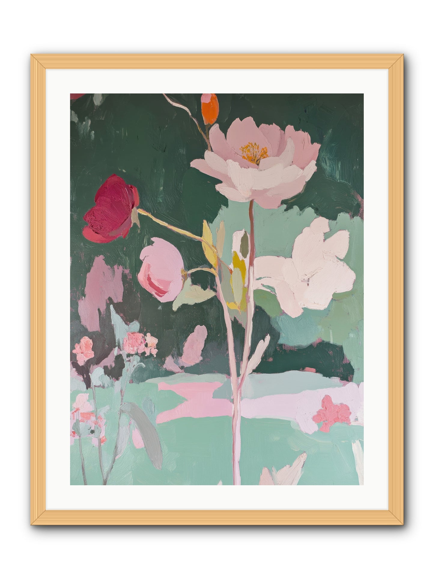 Petals In Pirouette -- Framed Print - Natural 24x32