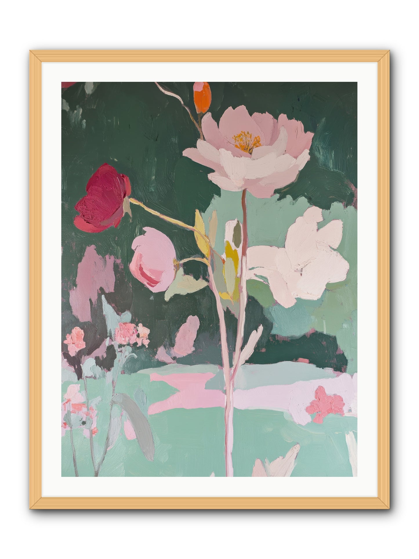Petals In Pirouette -- Framed Print - Natural 30x40