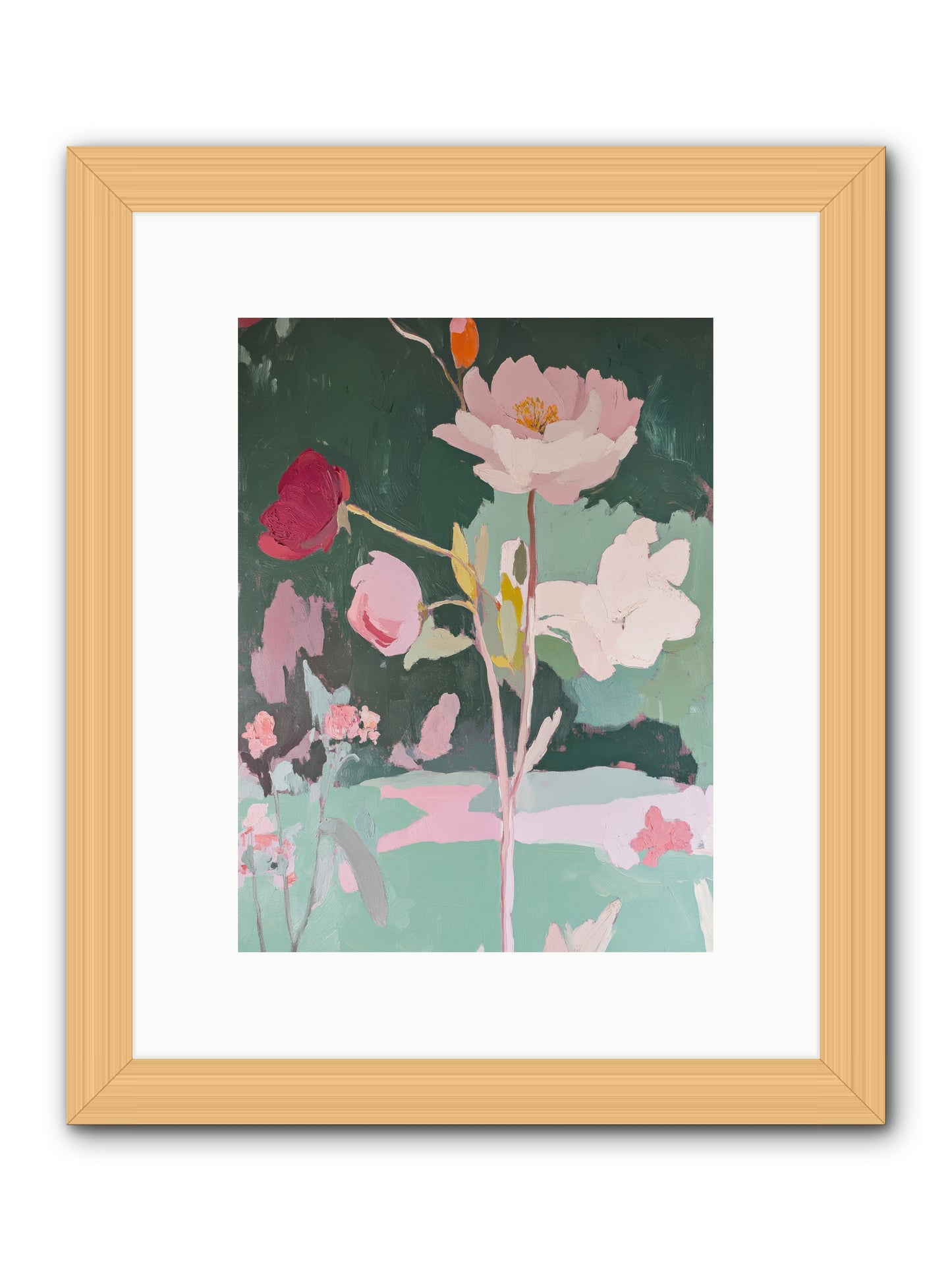 Petals In Pirouette -- Framed Print - Natural 9x12