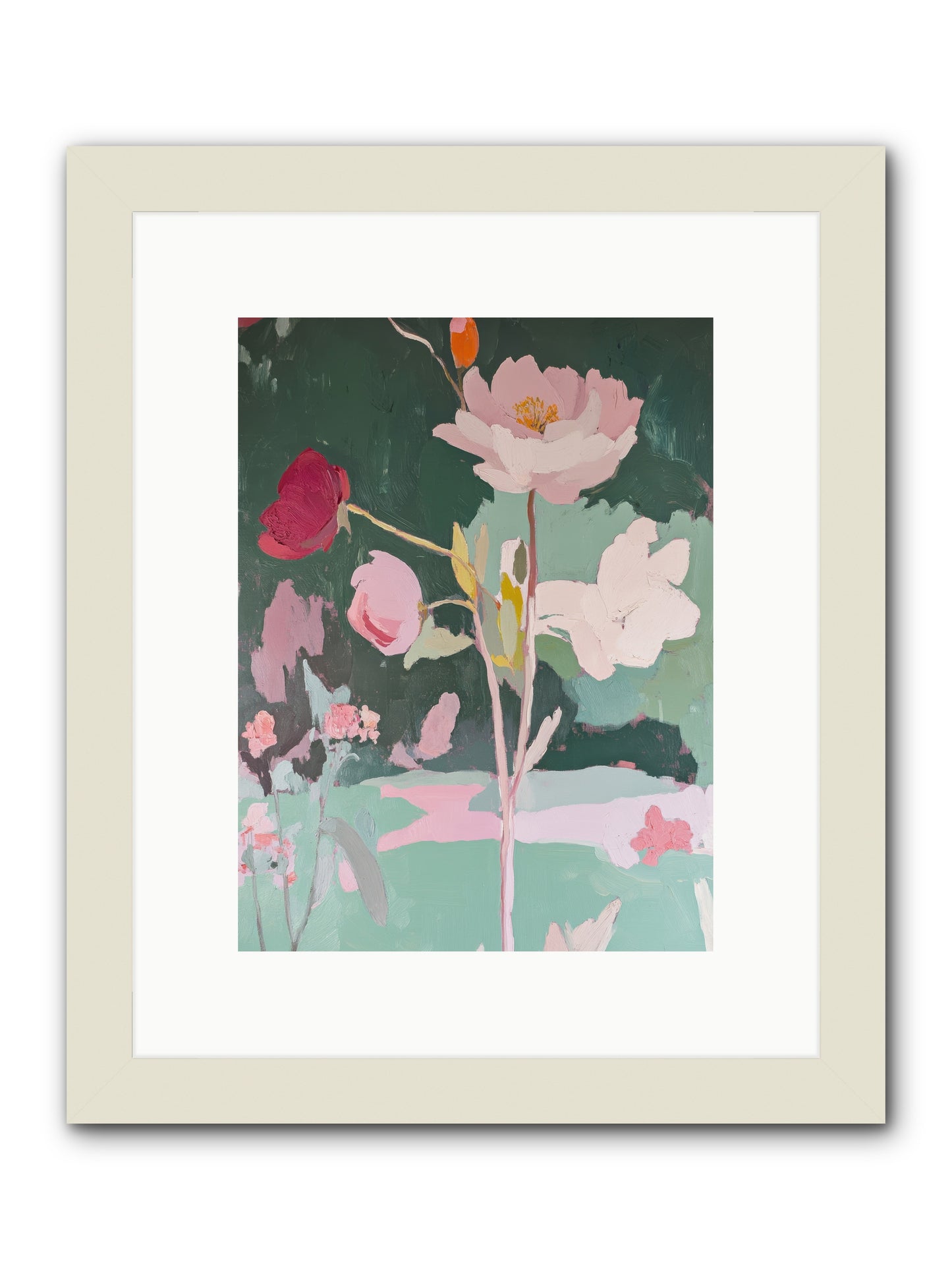 Petals In Pirouette -- Framed Print - White 9x12