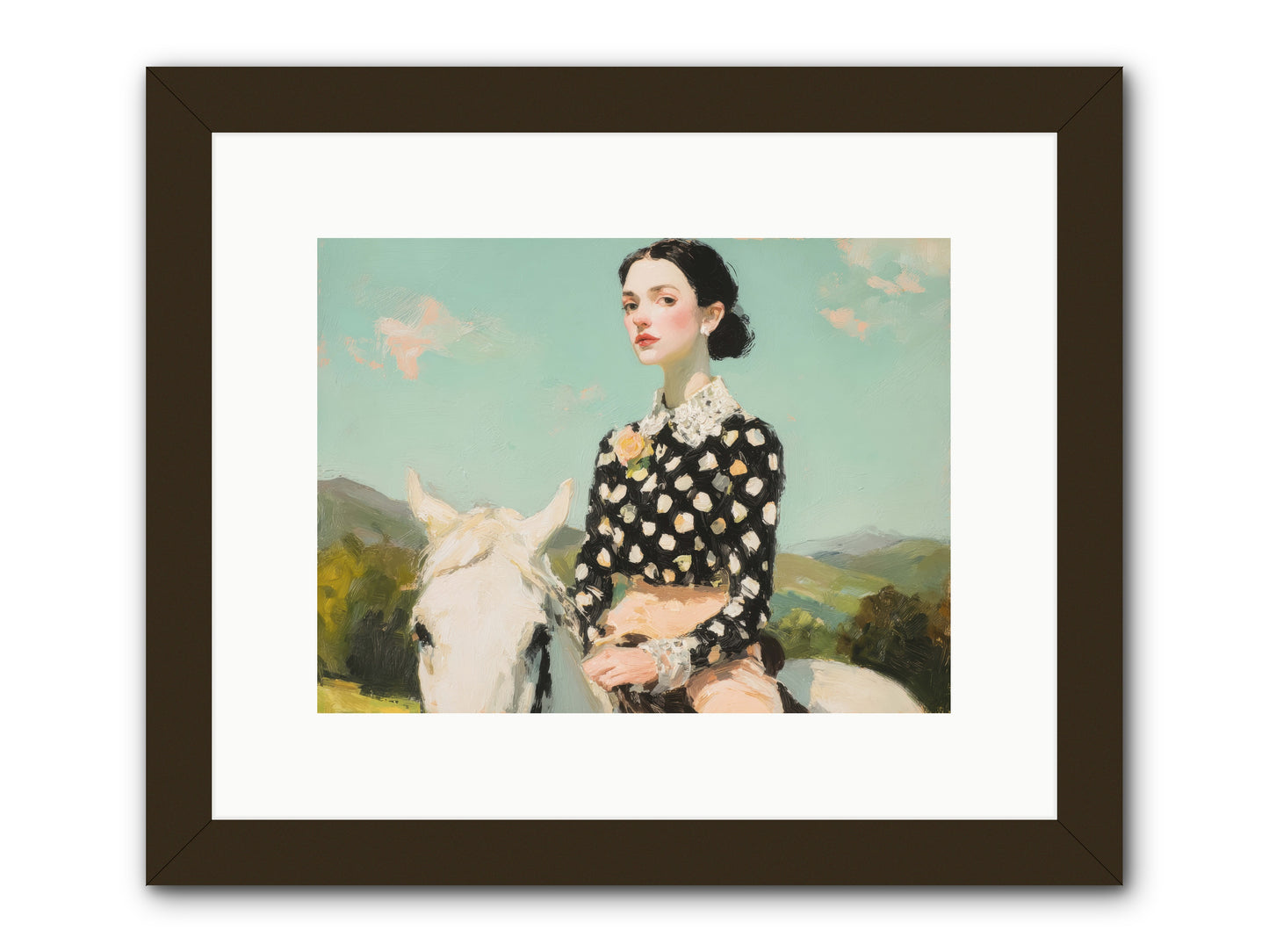 Petals Under Hooves -- Framed Print - Black 12x9