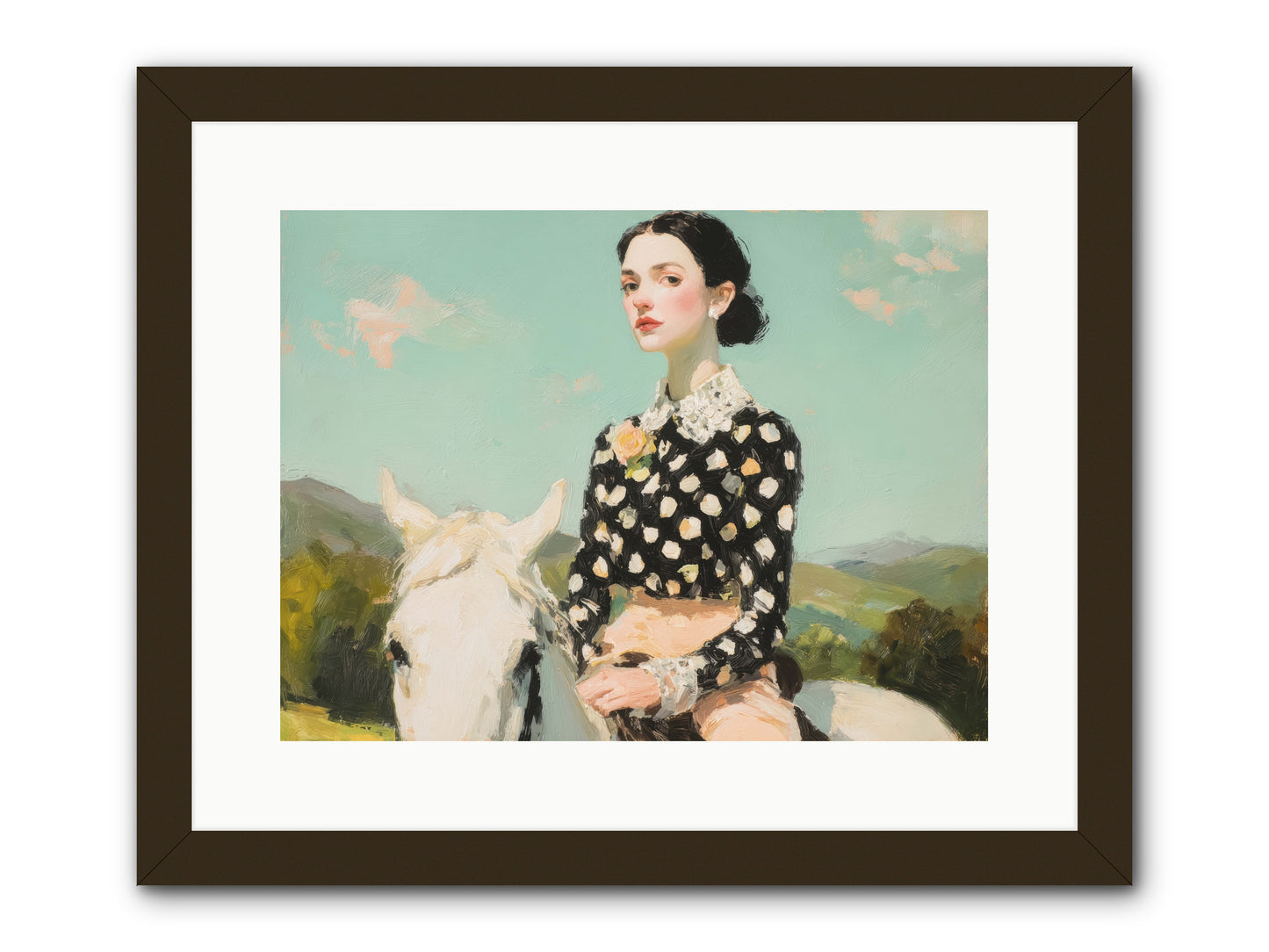 Petals Under Hooves -- Framed Print - Black 16x12