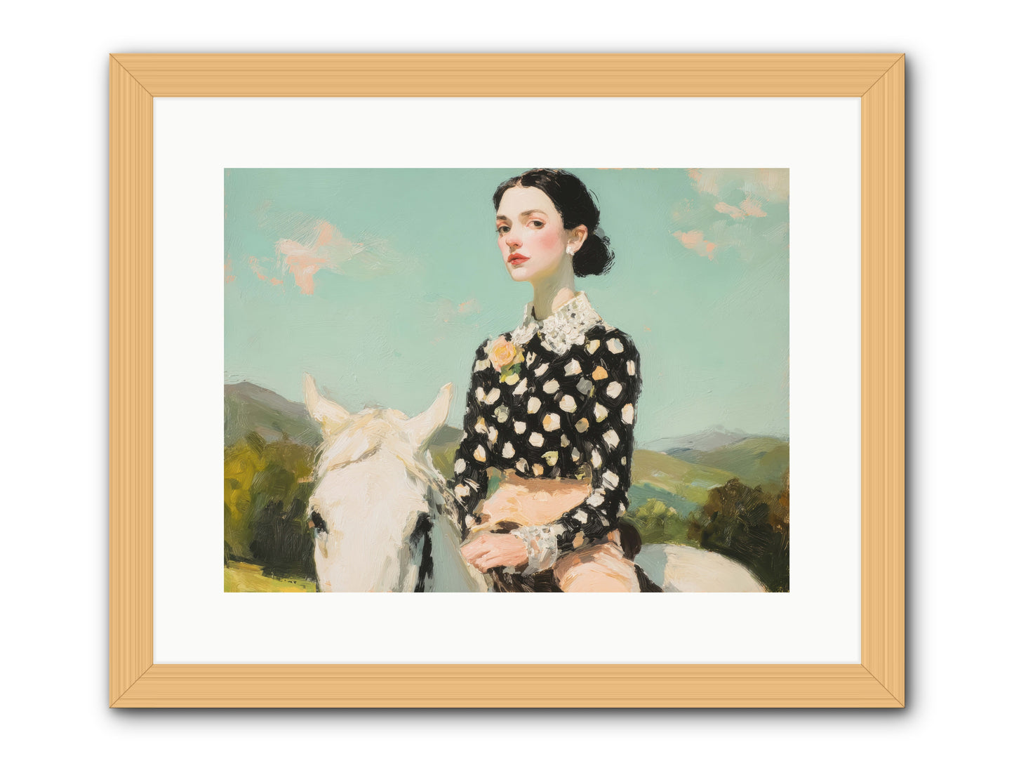 Petals Under Hooves -- Framed Print - Natural 16x12