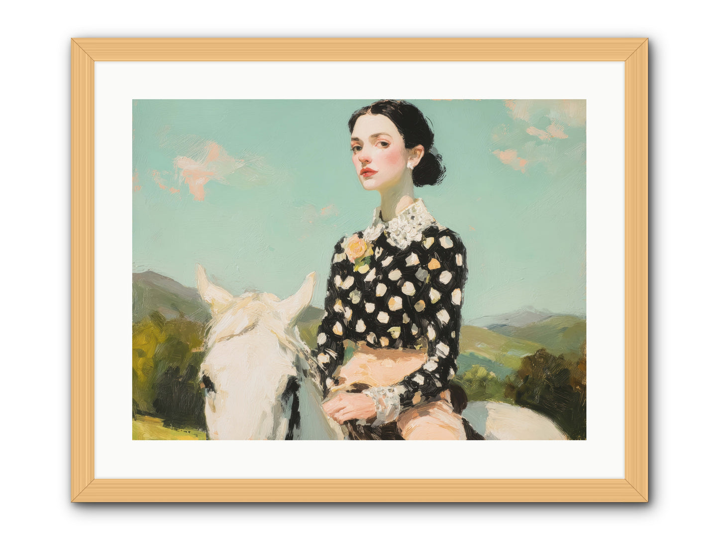 Petals Under Hooves -- Framed Print - Natural 24x18