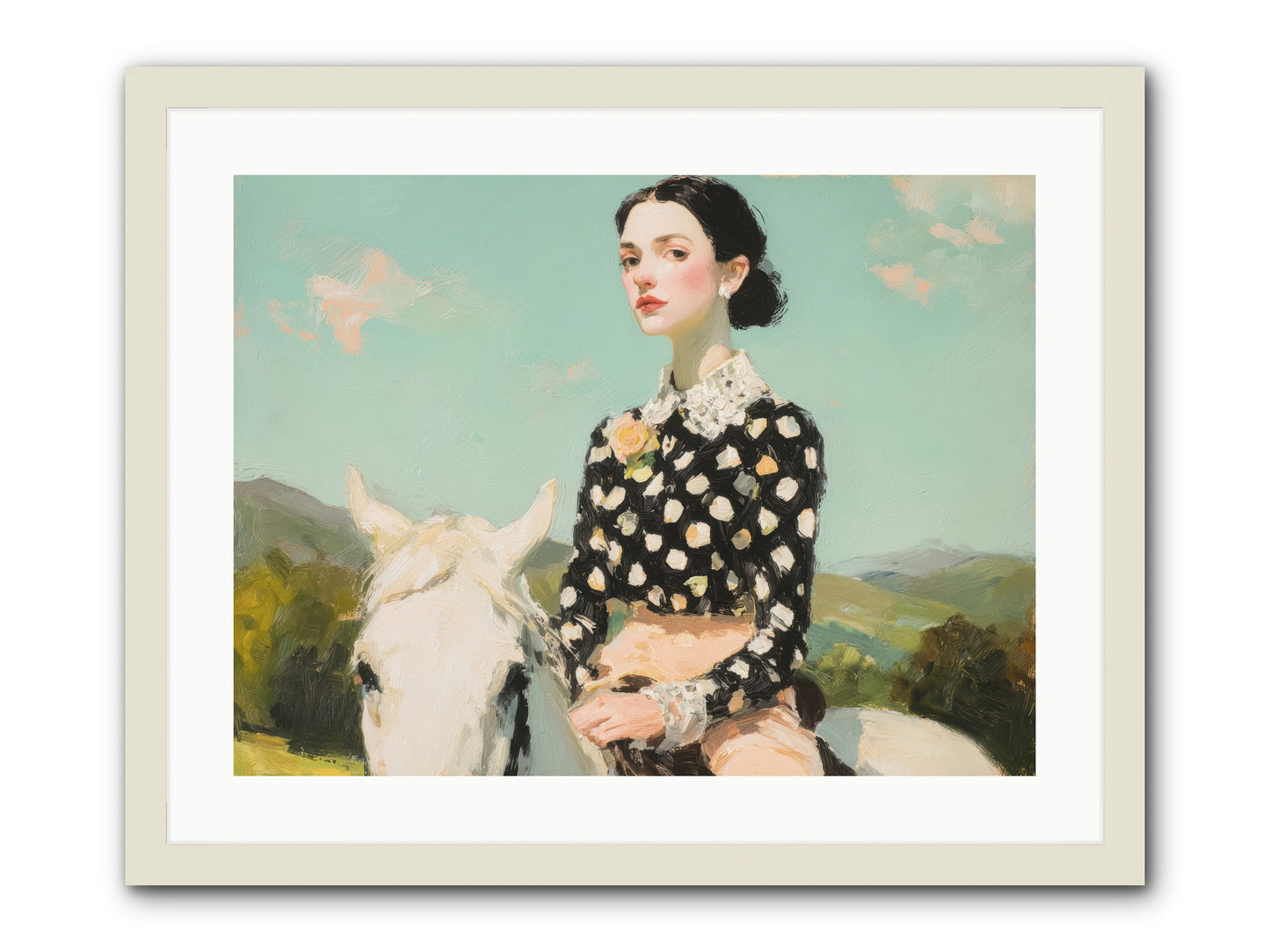 Petals Under Hooves -- Framed Print - White 24x18