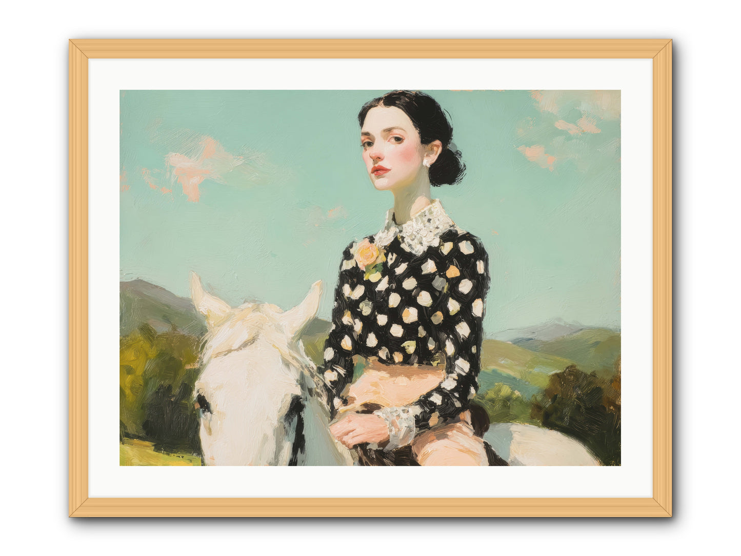 Petals Under Hooves -- Framed Print - Natural 32x24