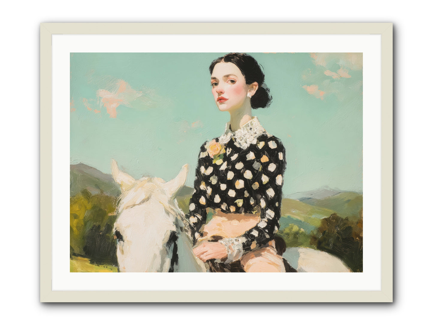 Petals Under Hooves -- Framed Print - White 32x24