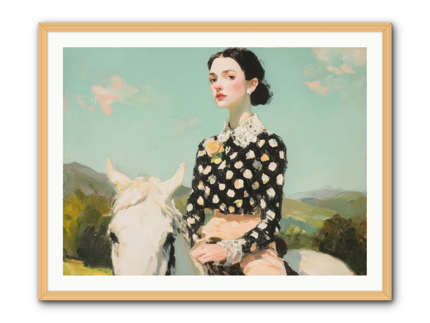 Petals Under Hooves -- Framed Print - Natural 40x30