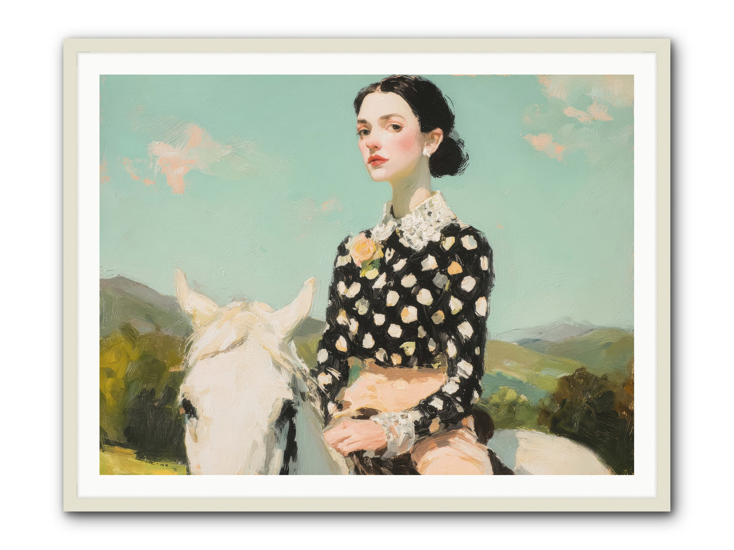 Petals Under Hooves -- Framed Print - White 48x36