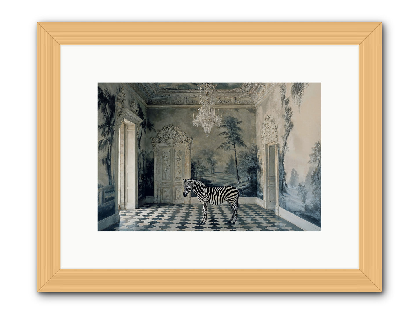 Picnic At Pemberley -- Framed Print - Natural 12x8