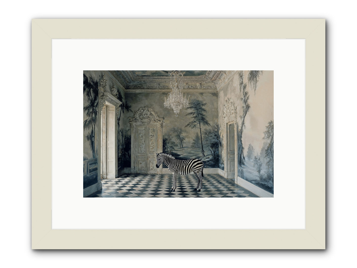 Picnic At Pemberley -- Framed Print - White 12x8