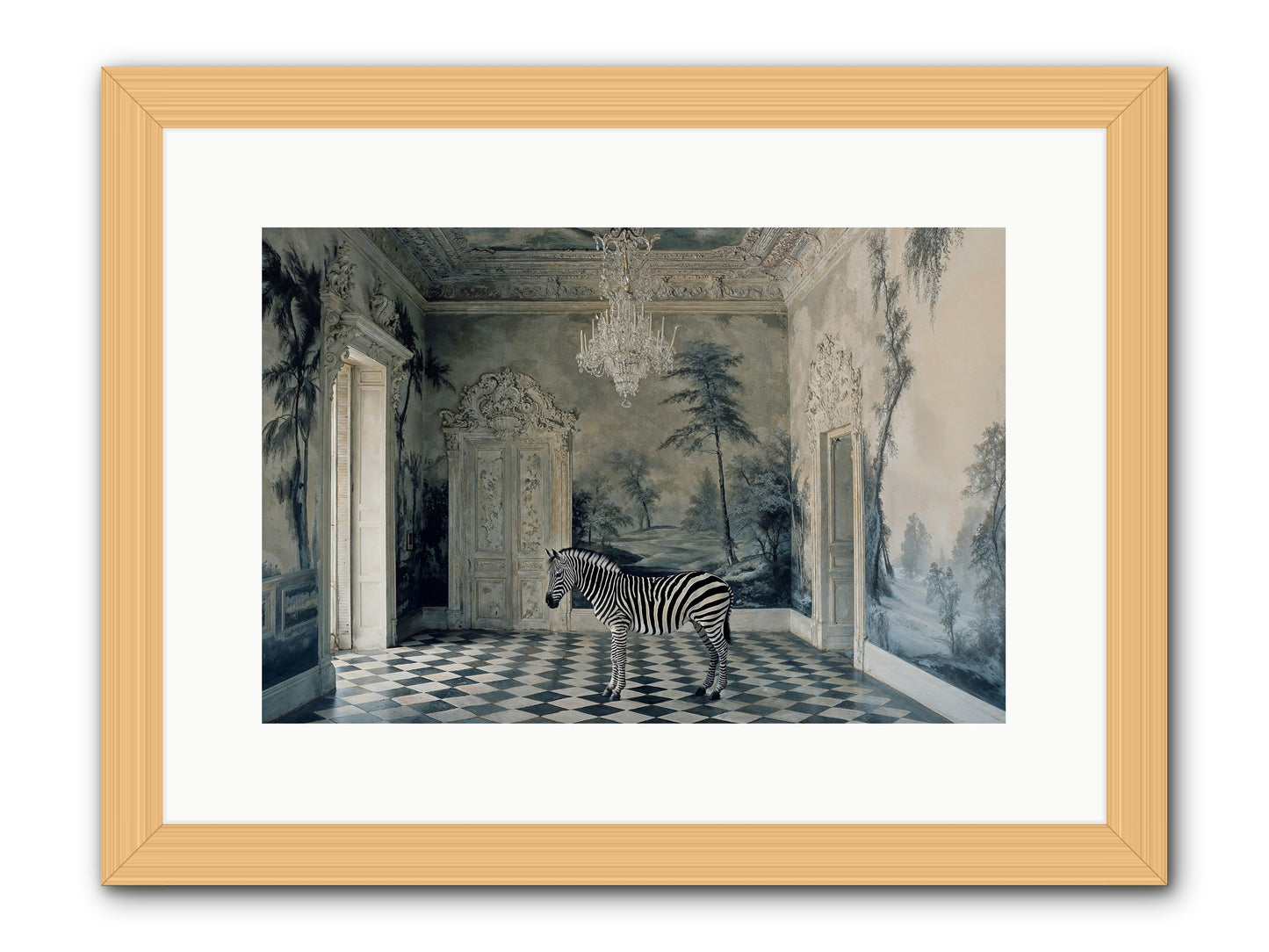 Picnic At Pemberley -- Framed Print - Natural 15x10