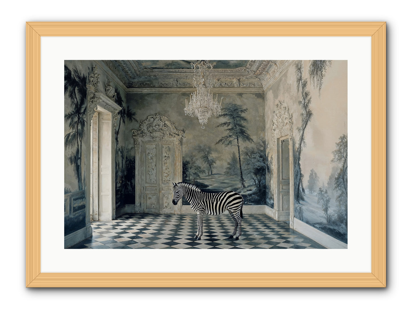 Picnic At Pemberley -- Framed Print - Natural 24x16