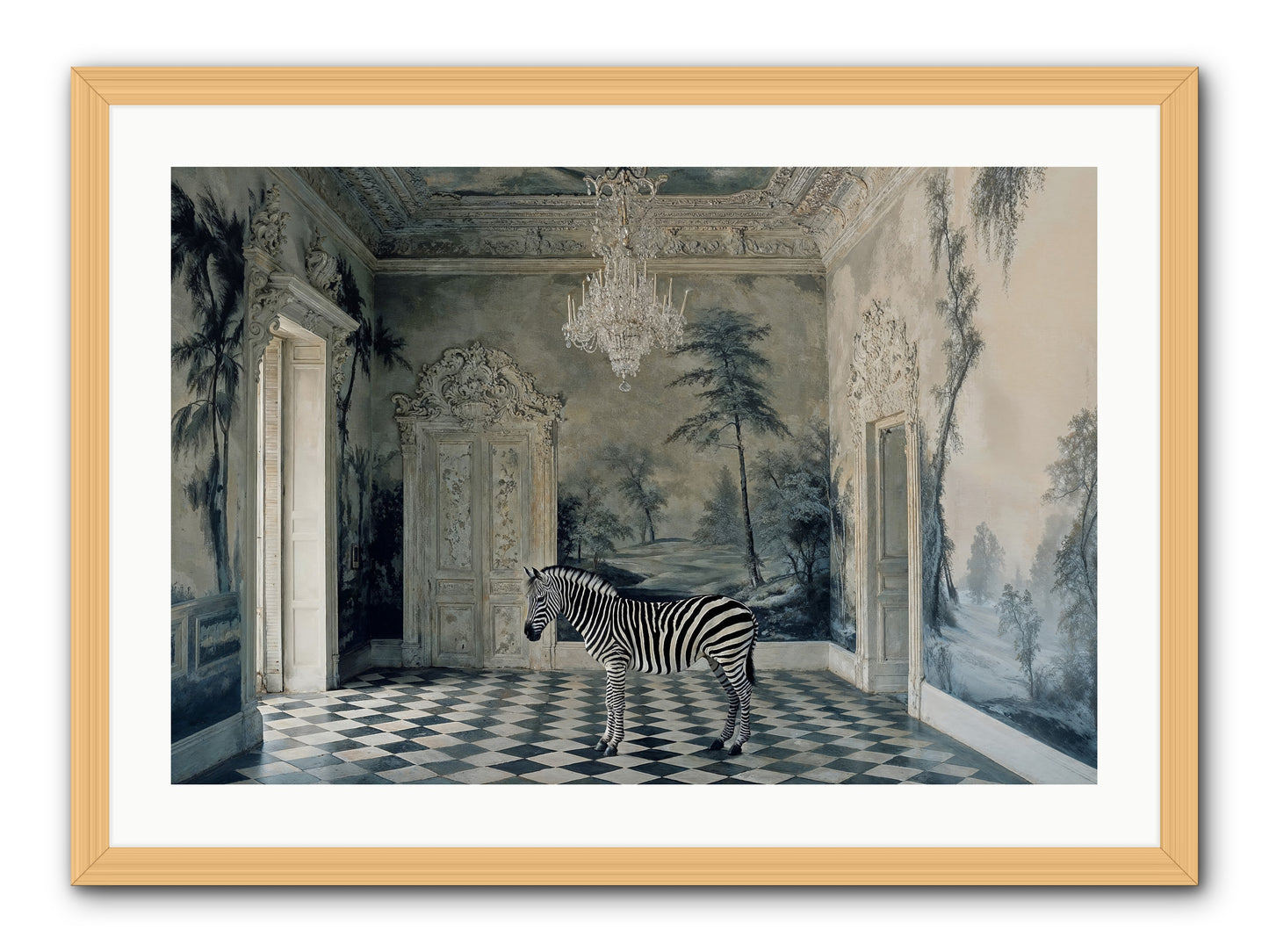 Picnic At Pemberley -- Framed Print - Natural 30x20
