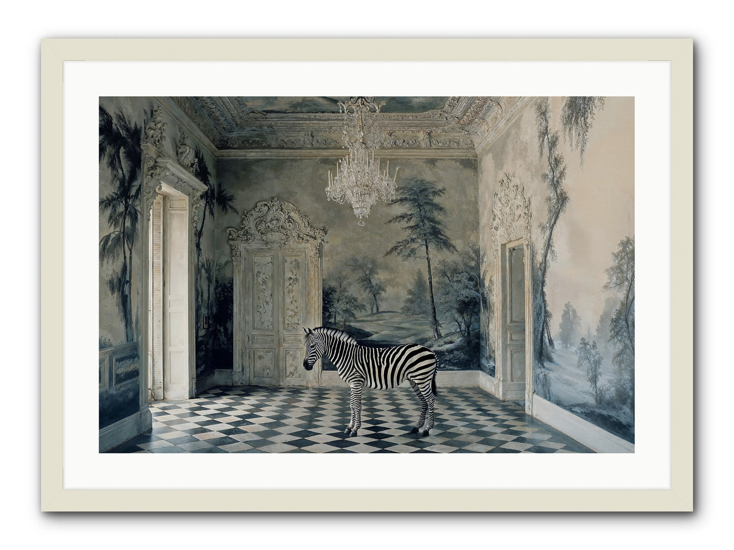 Picnic At Pemberley -- Framed Print - White 30x20