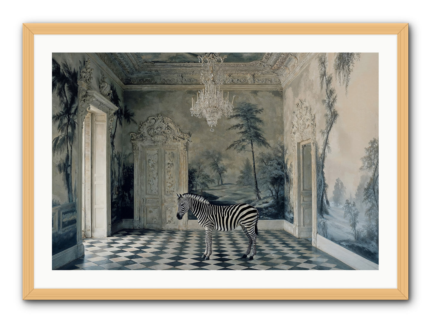 Picnic At Pemberley -- Framed Print - Natural 36x24