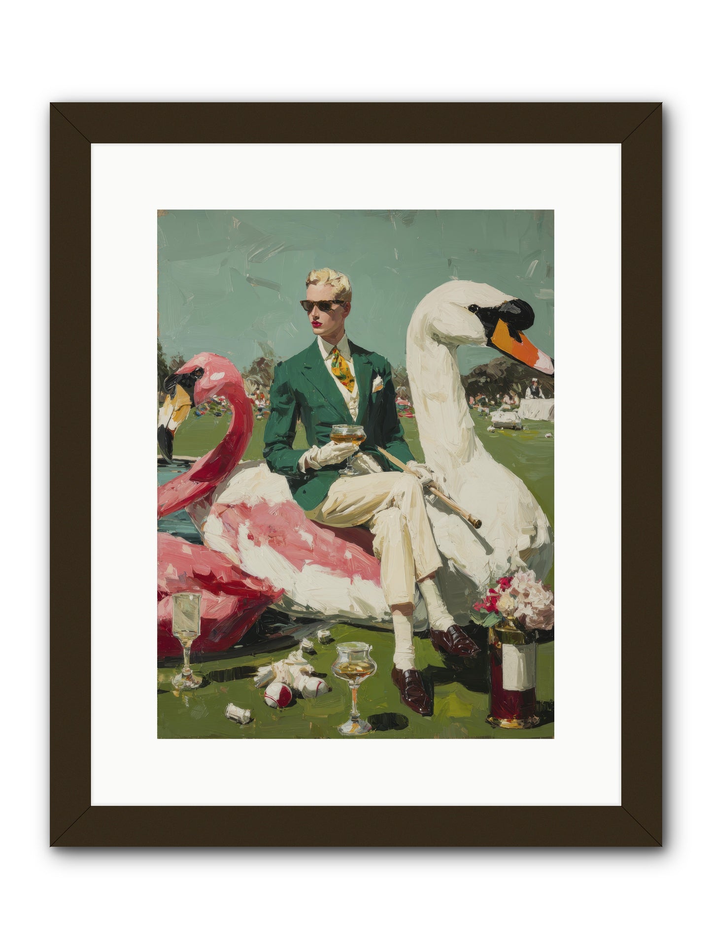 Picnic at the Embassy -- Framed Print - Black 12x16