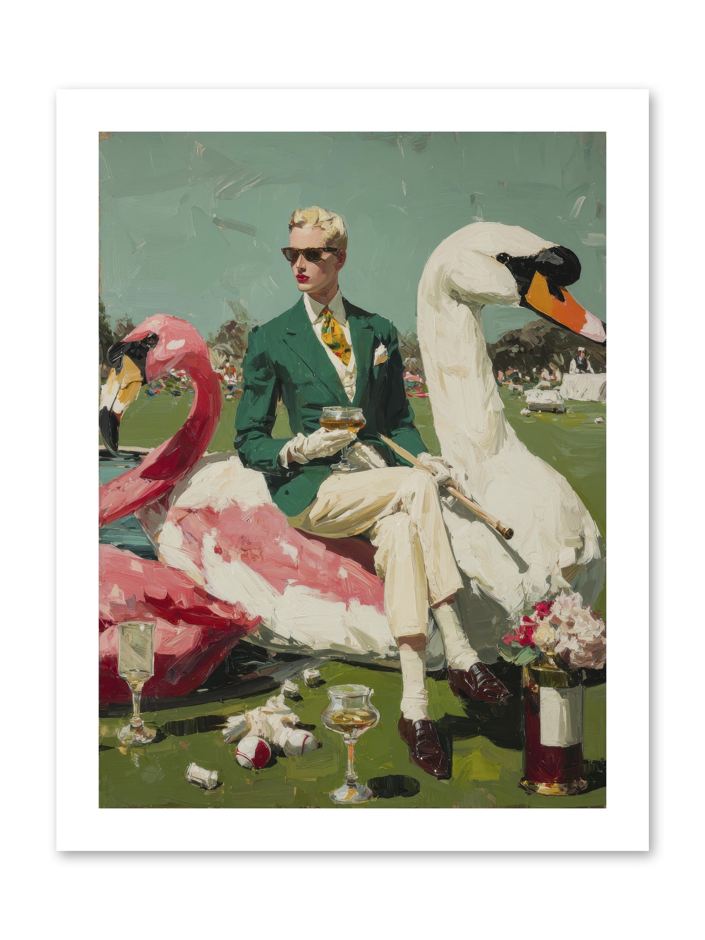 Picnic at the Embassy -- Loose Canvas Print 12x16