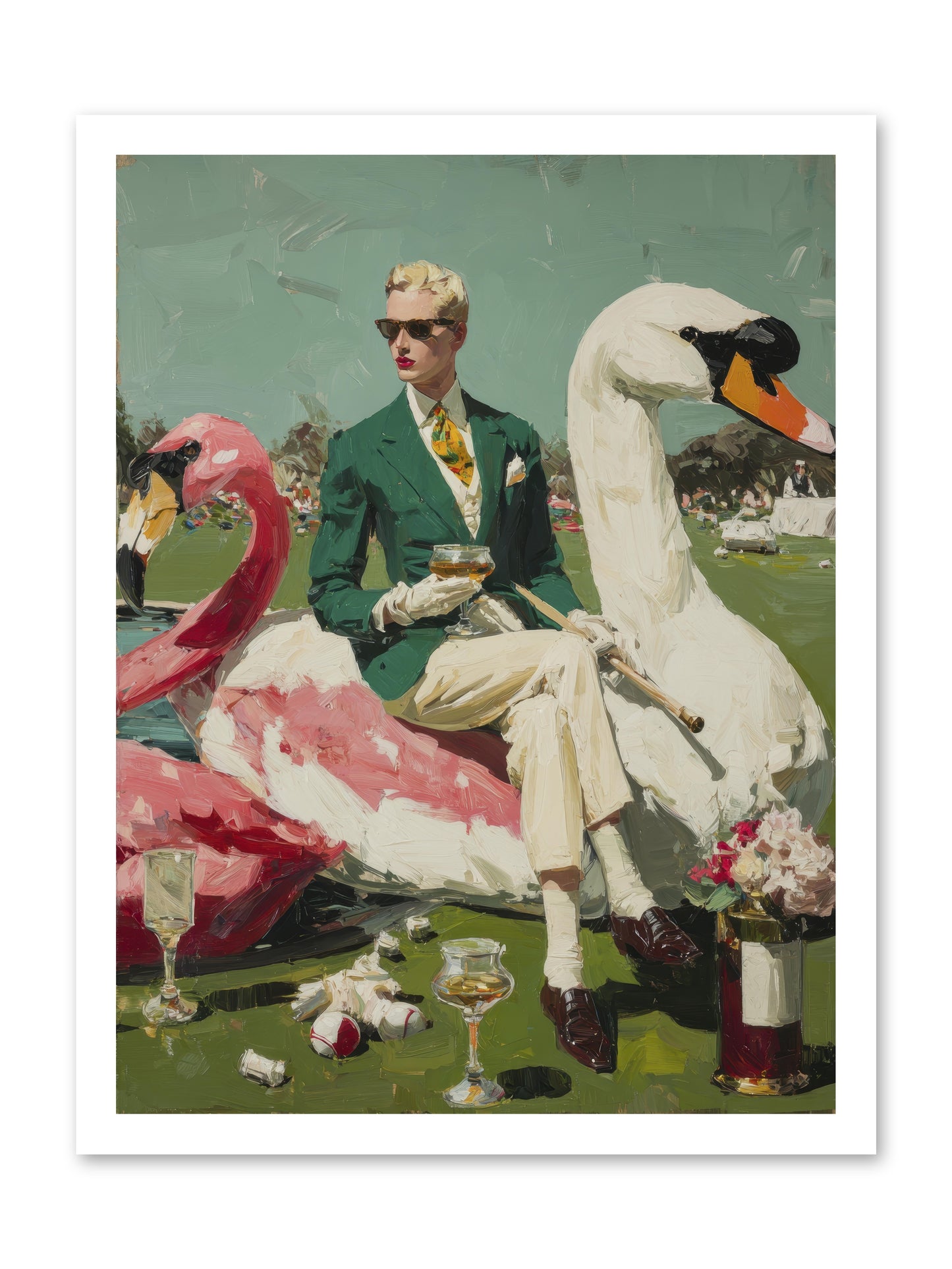 Picnic at the Embassy -- Loose Canvas Print 18x24