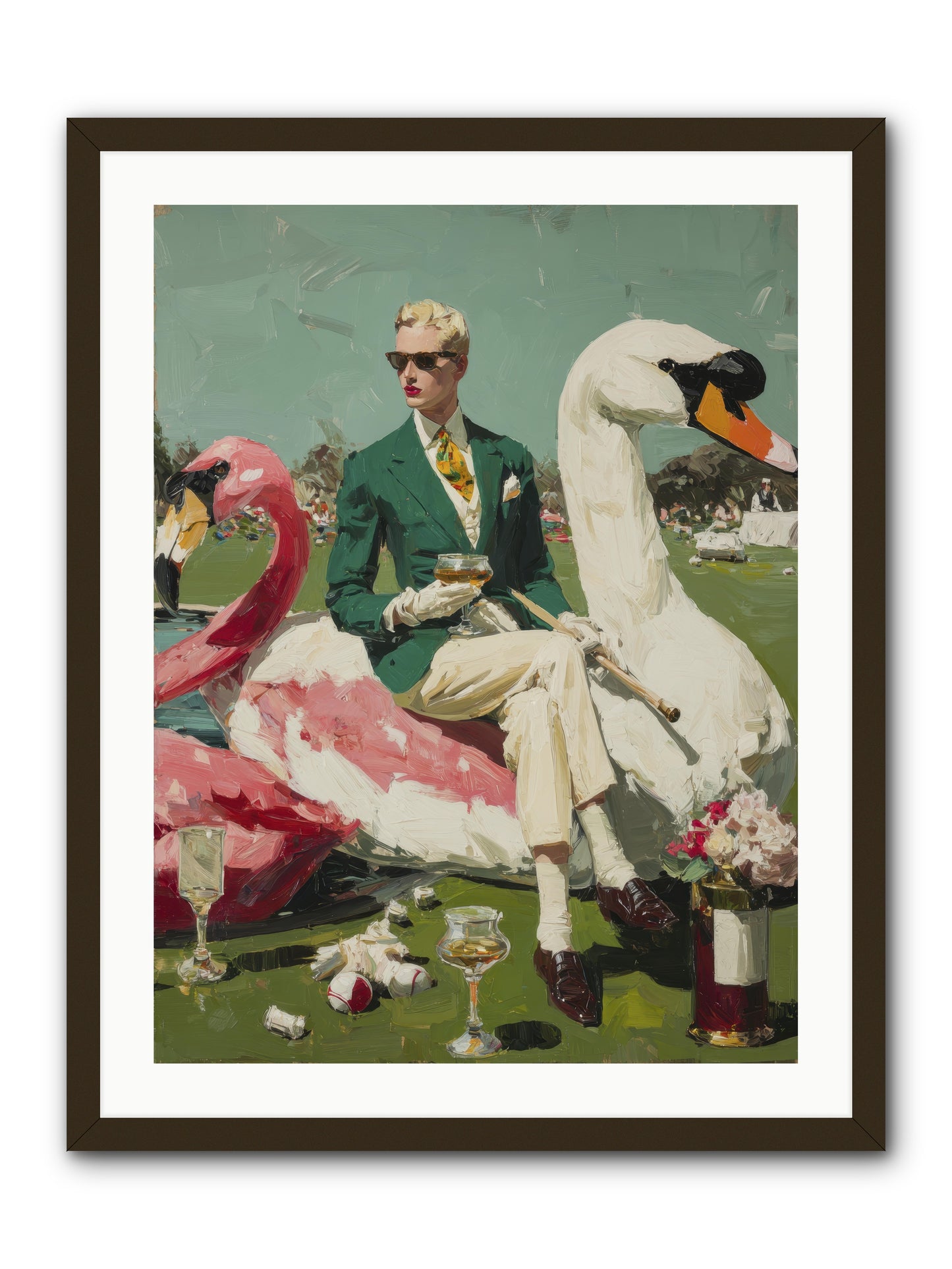 Picnic at the Embassy -- Framed Print - Black 24x32