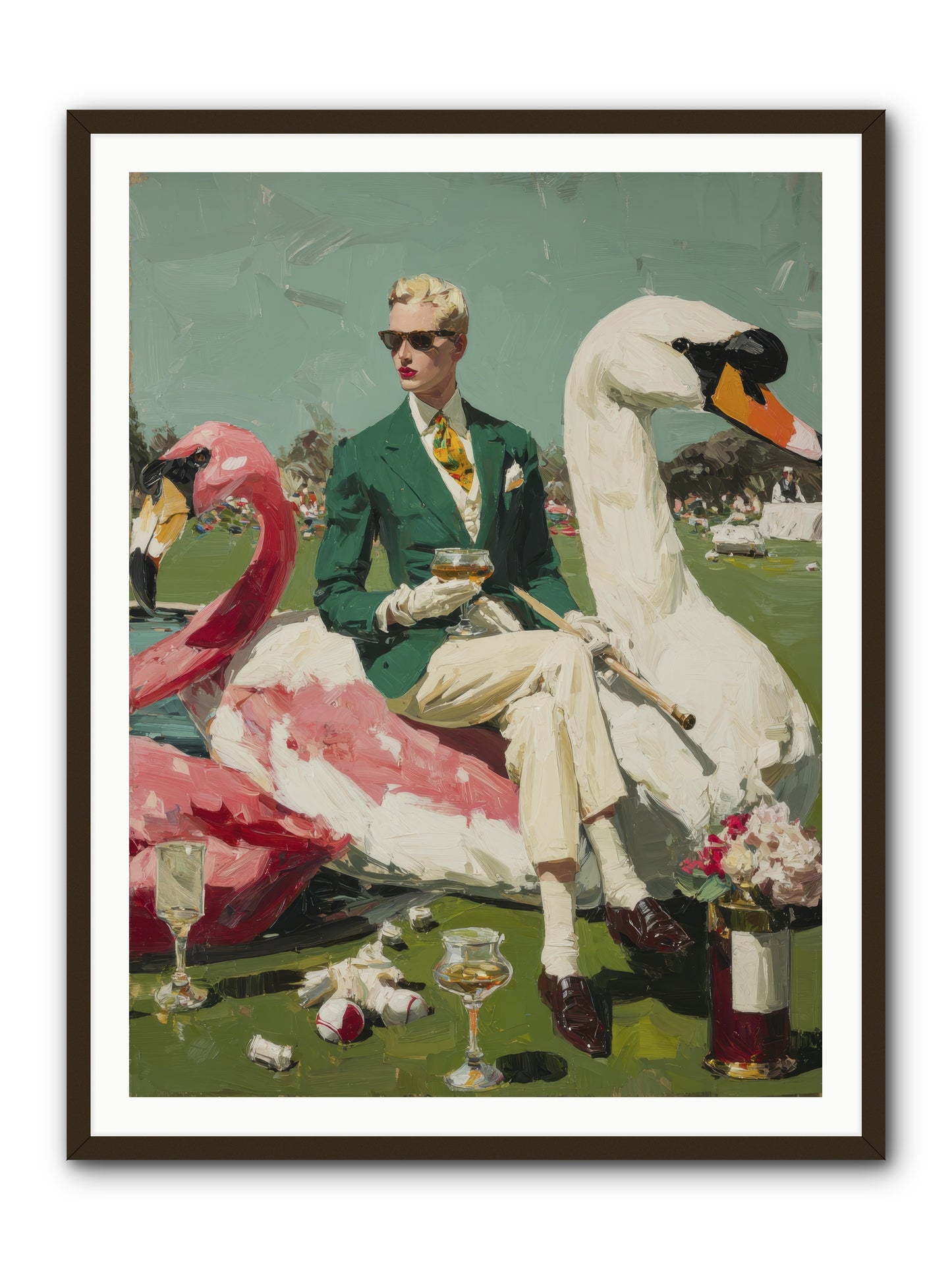 Picnic at the Embassy -- Framed Print - Black 36x48